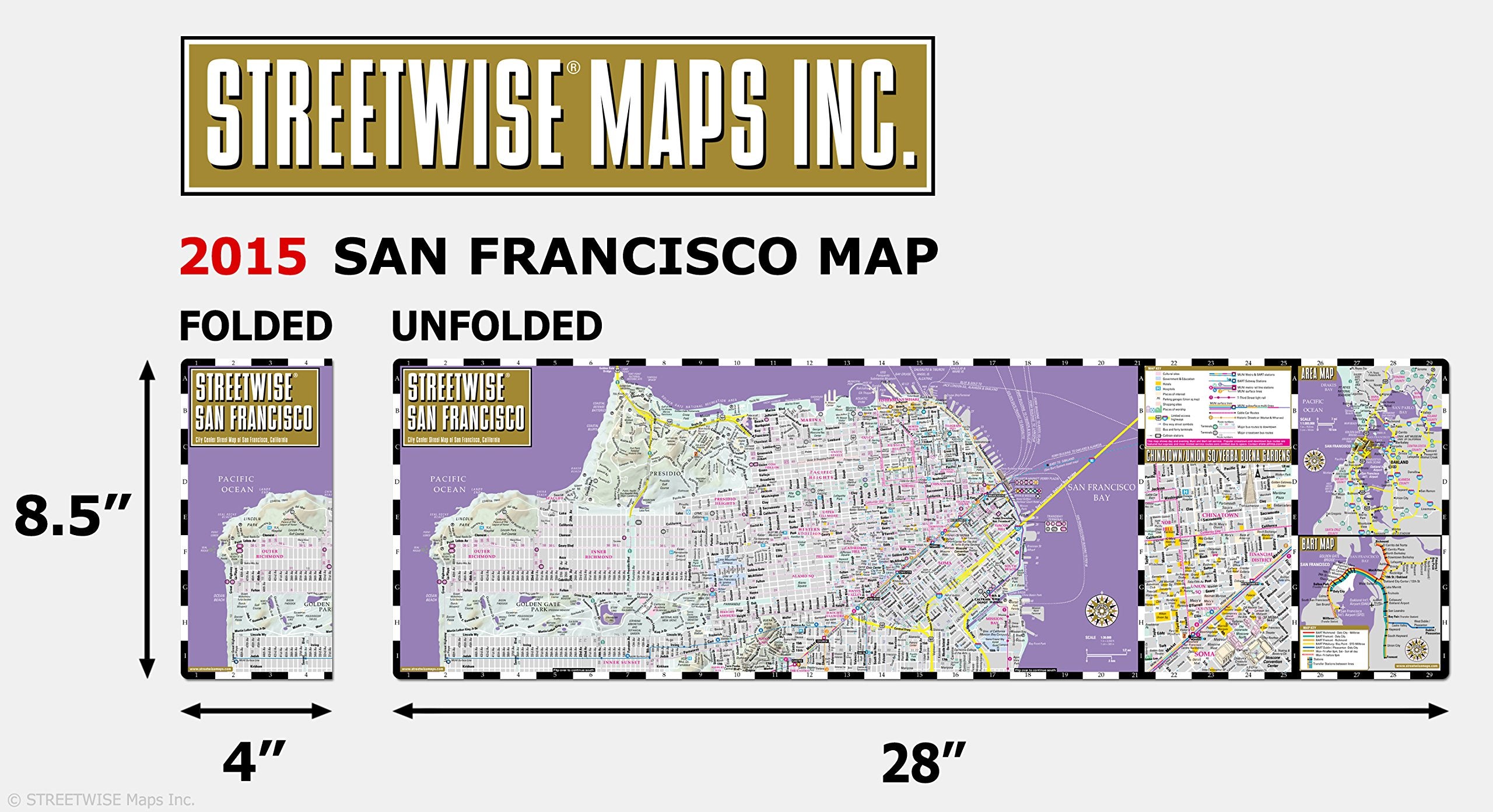Streetwise San Francisco Map Laminated City Center Street Map of San Francisco, California Folding pocket size travel map wi,Used
