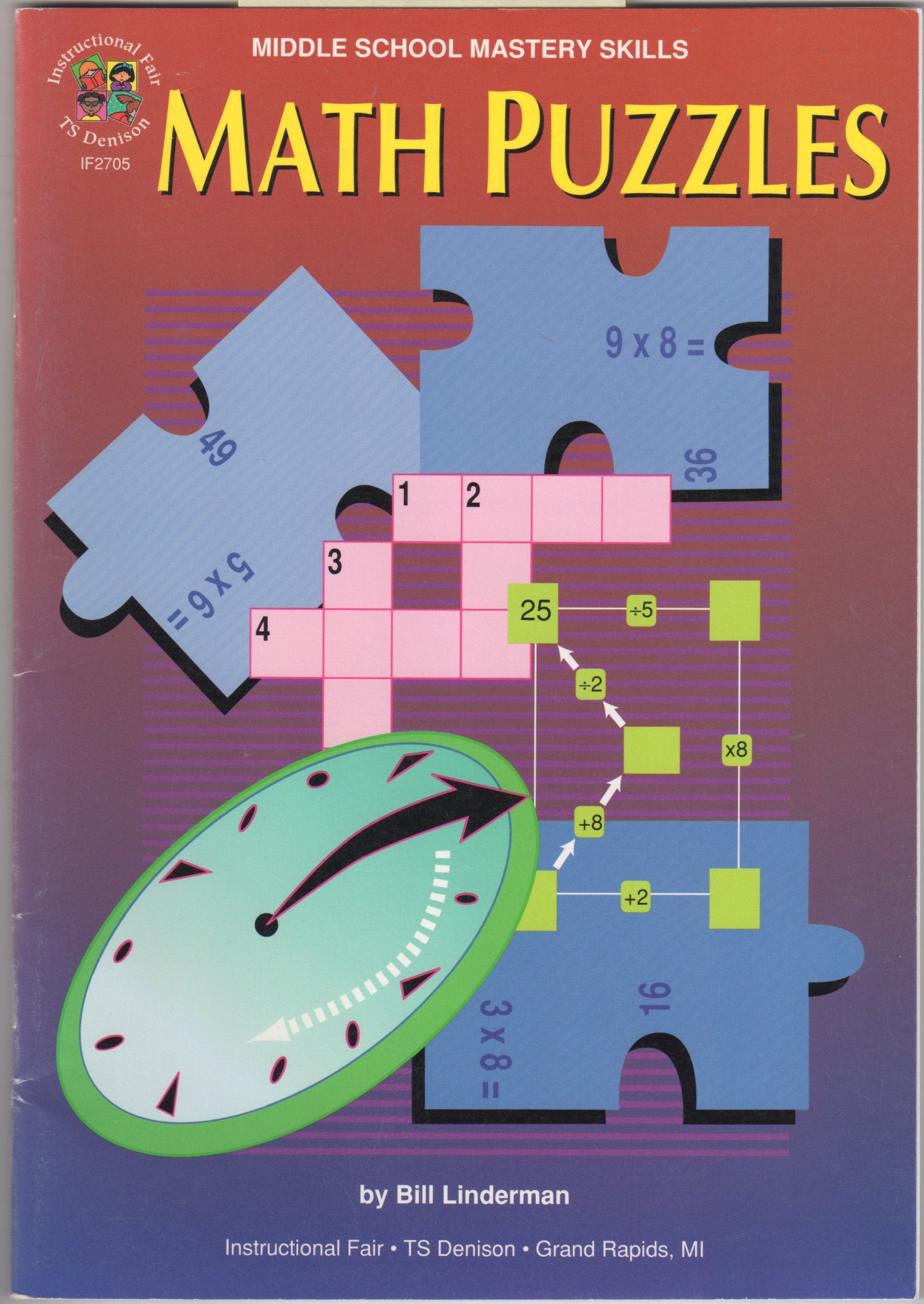 Math Puzzles Grade 68,Used