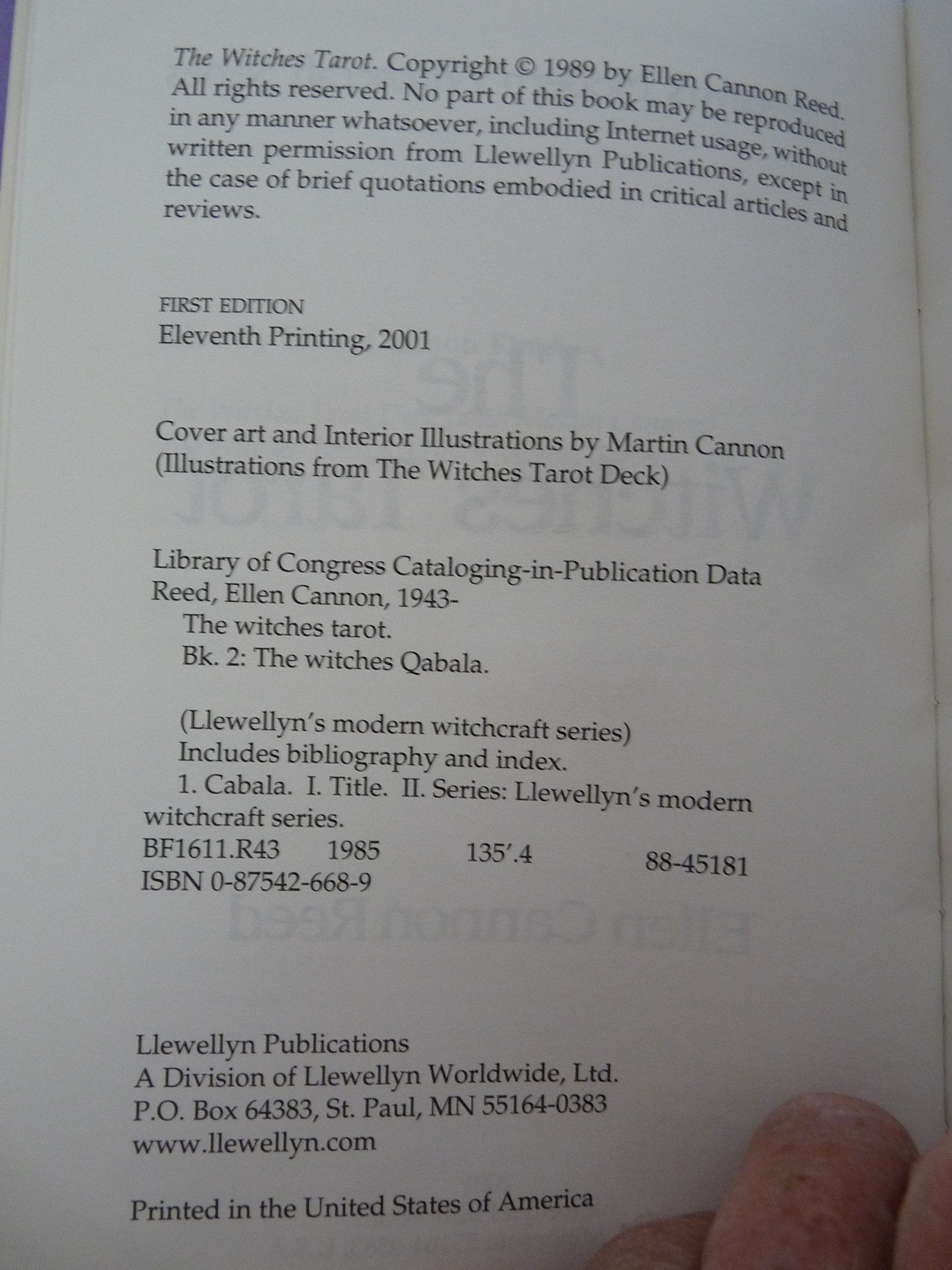 The Witches Tarot: The Witches Qabala Book 2 (Llewellyn's Modern Witchcraft Series),Used