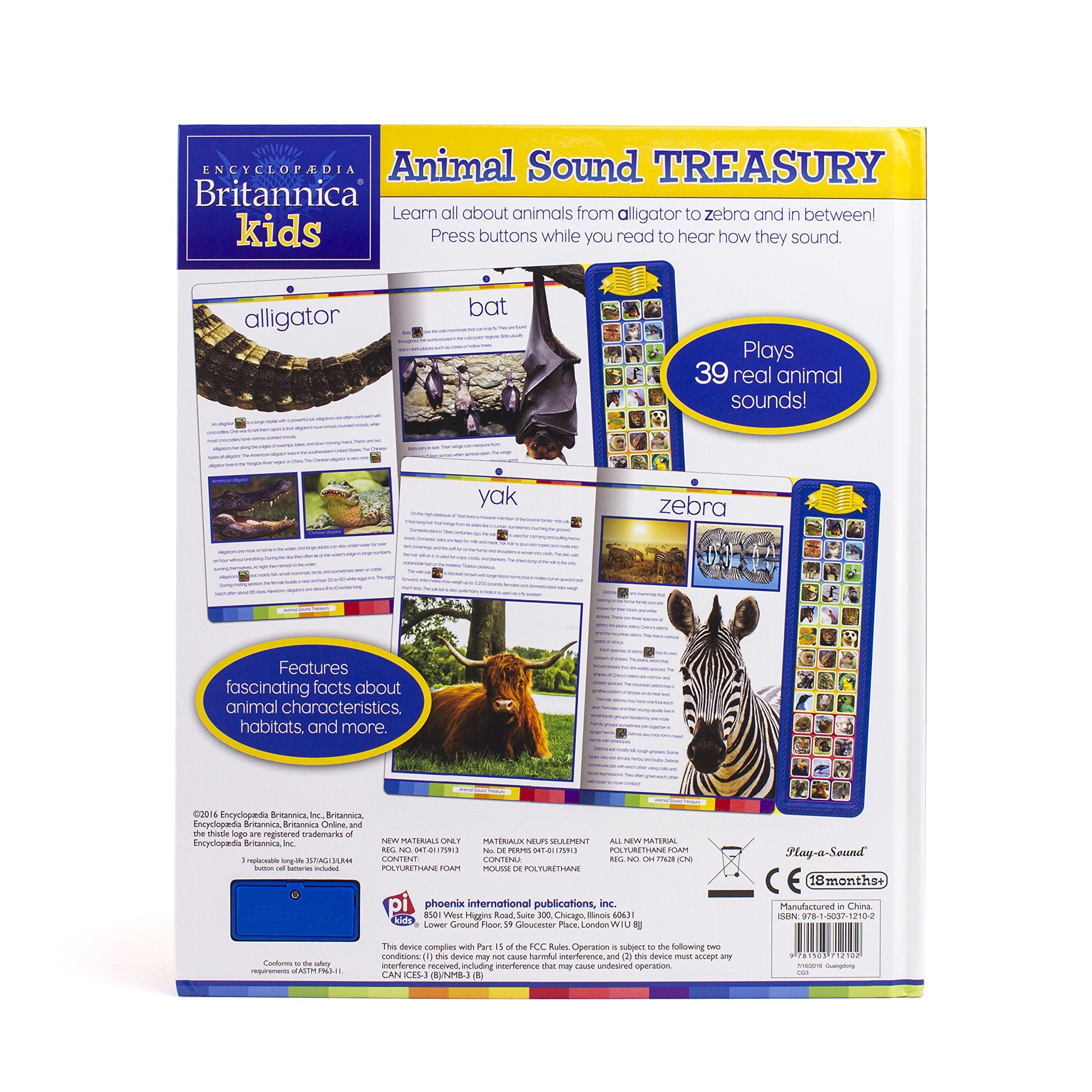 Encyclopedia Britannica Kids  Animal Sound Treasury Book  Pi Kids,Used
