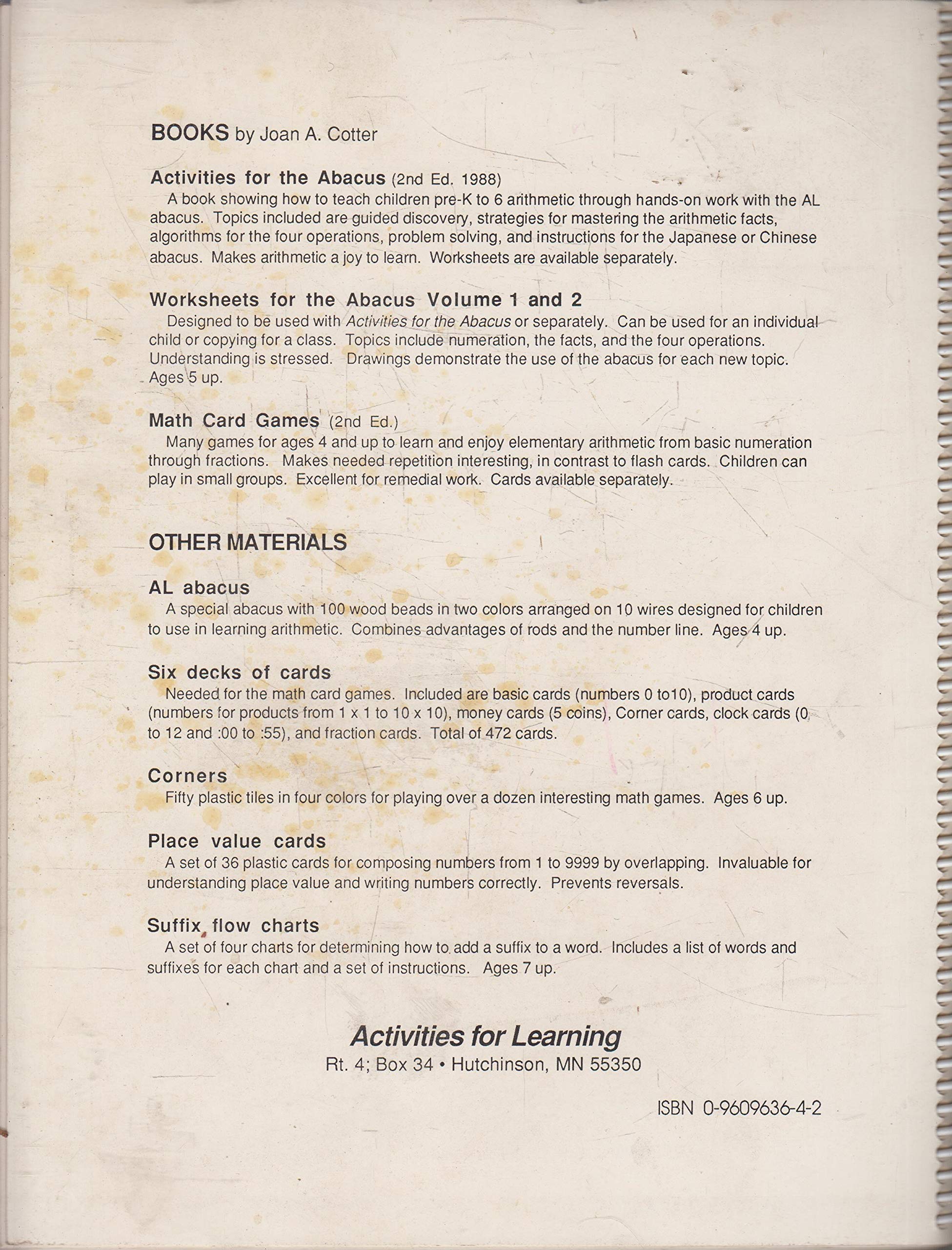 Activities For The Abacus: A Hands On Approach To Arithmetic,New