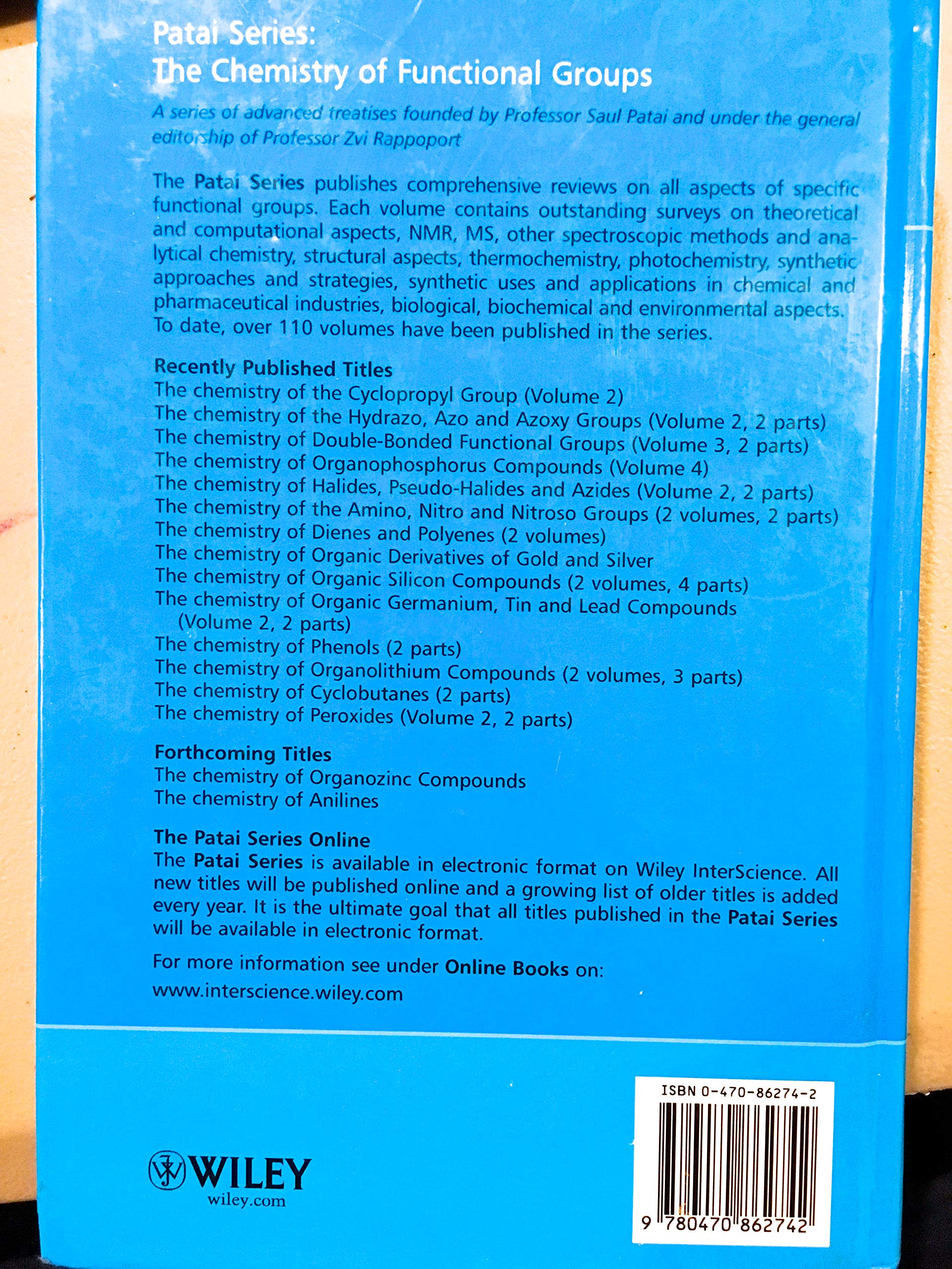 The Chemistry of Peroxides, Parts 1 and 2, 2 Volume Set (Patai's Chemistry of Functional Groups),New
