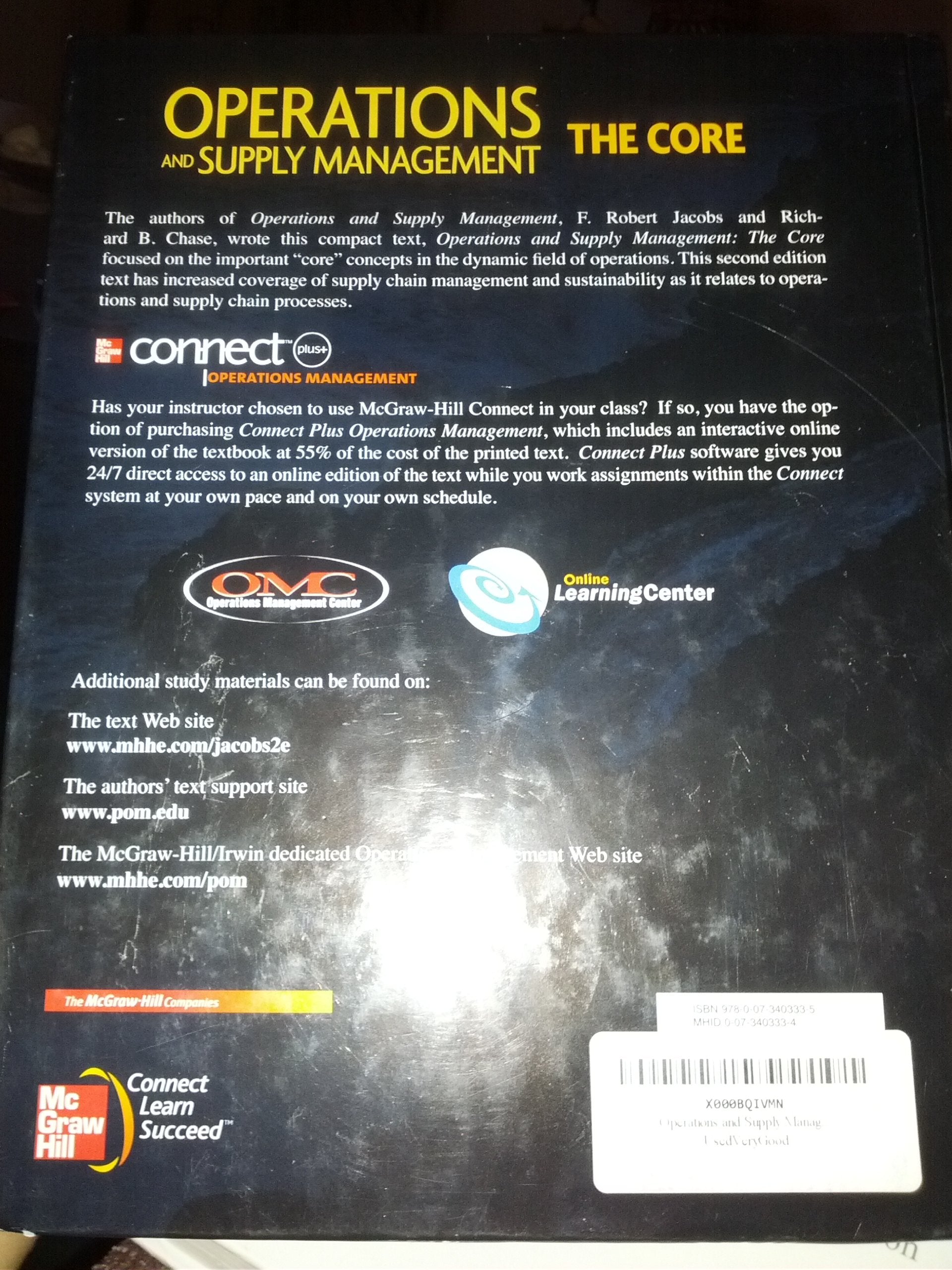 Operations And Supply Management: The Core (Operations And Decision Sciences),Used