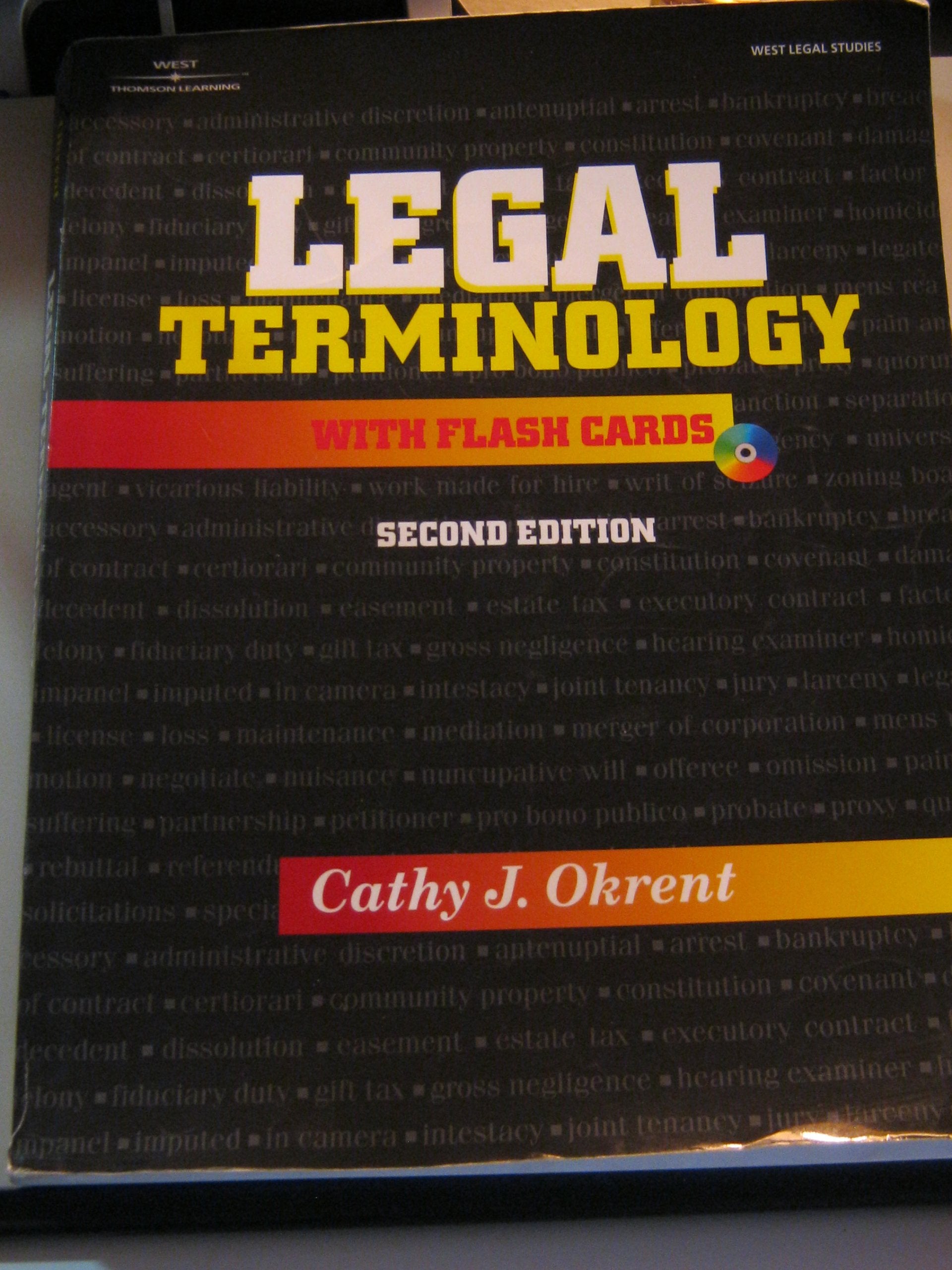 Legal Terminology With Flashcards,New