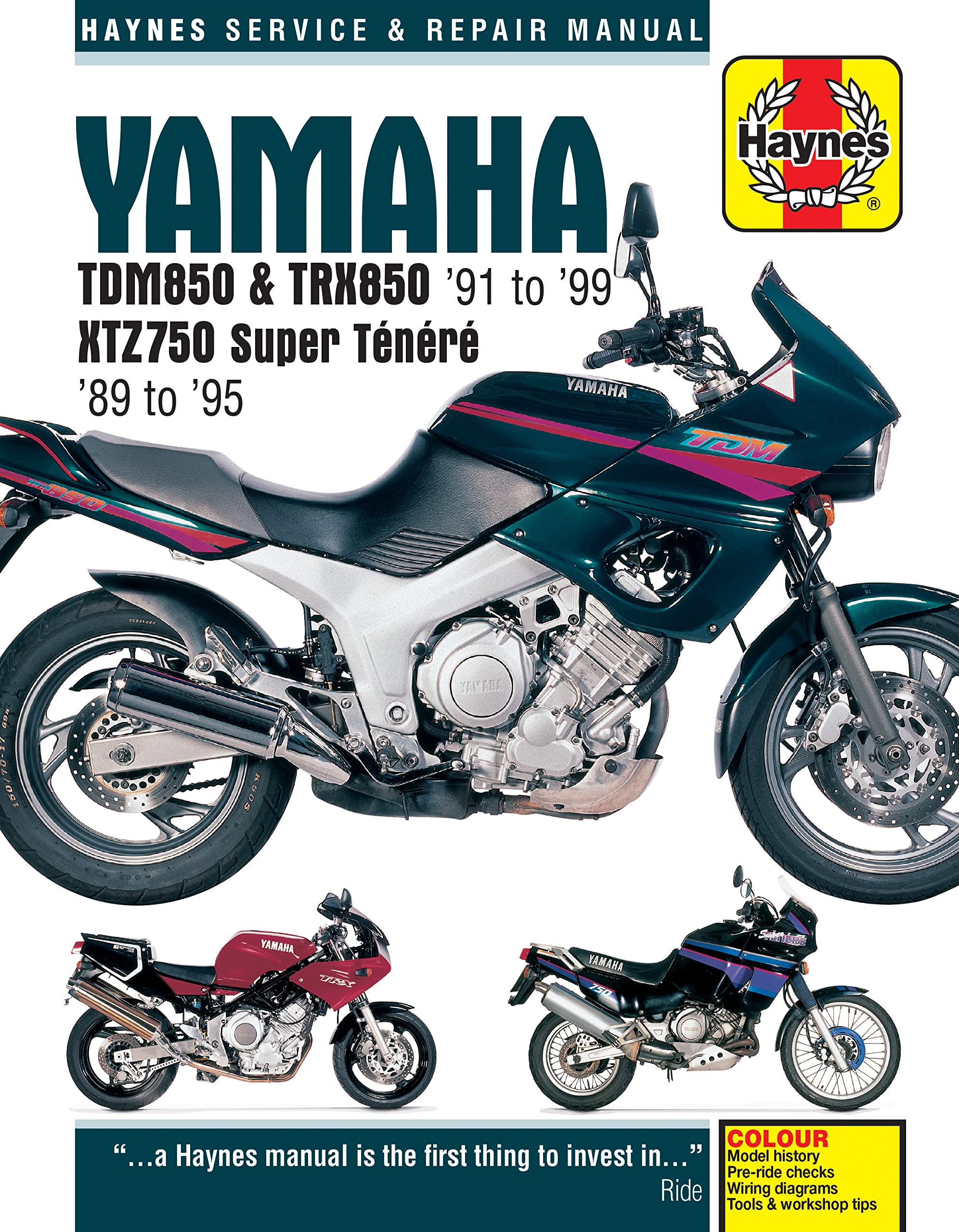 Yamaha TDM850, TRX850 & XTZ750 (89 99) Haynes Repair Manual (Paperback),Used