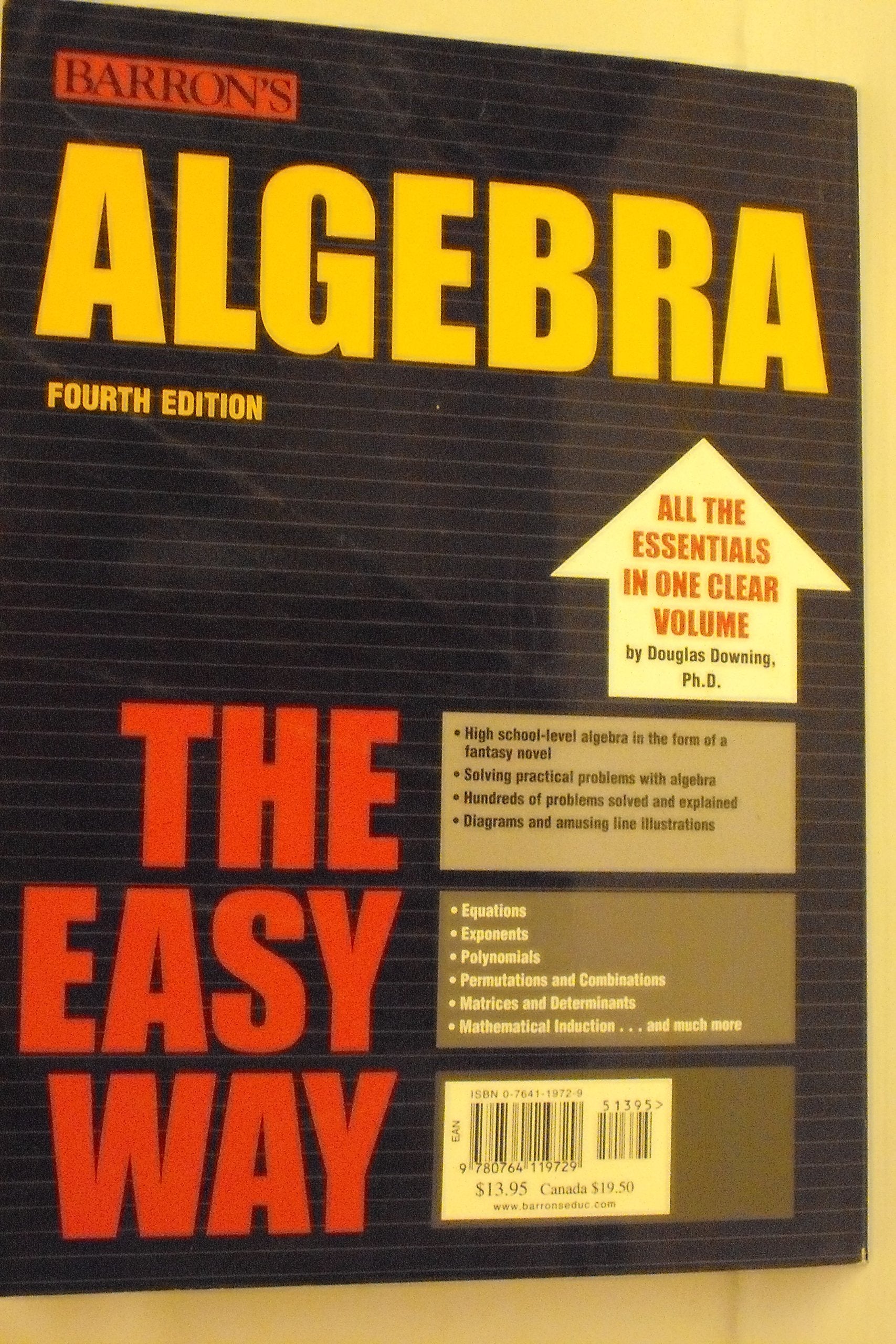 Algebra the Easy Way (Barron's Easy Series),Used
