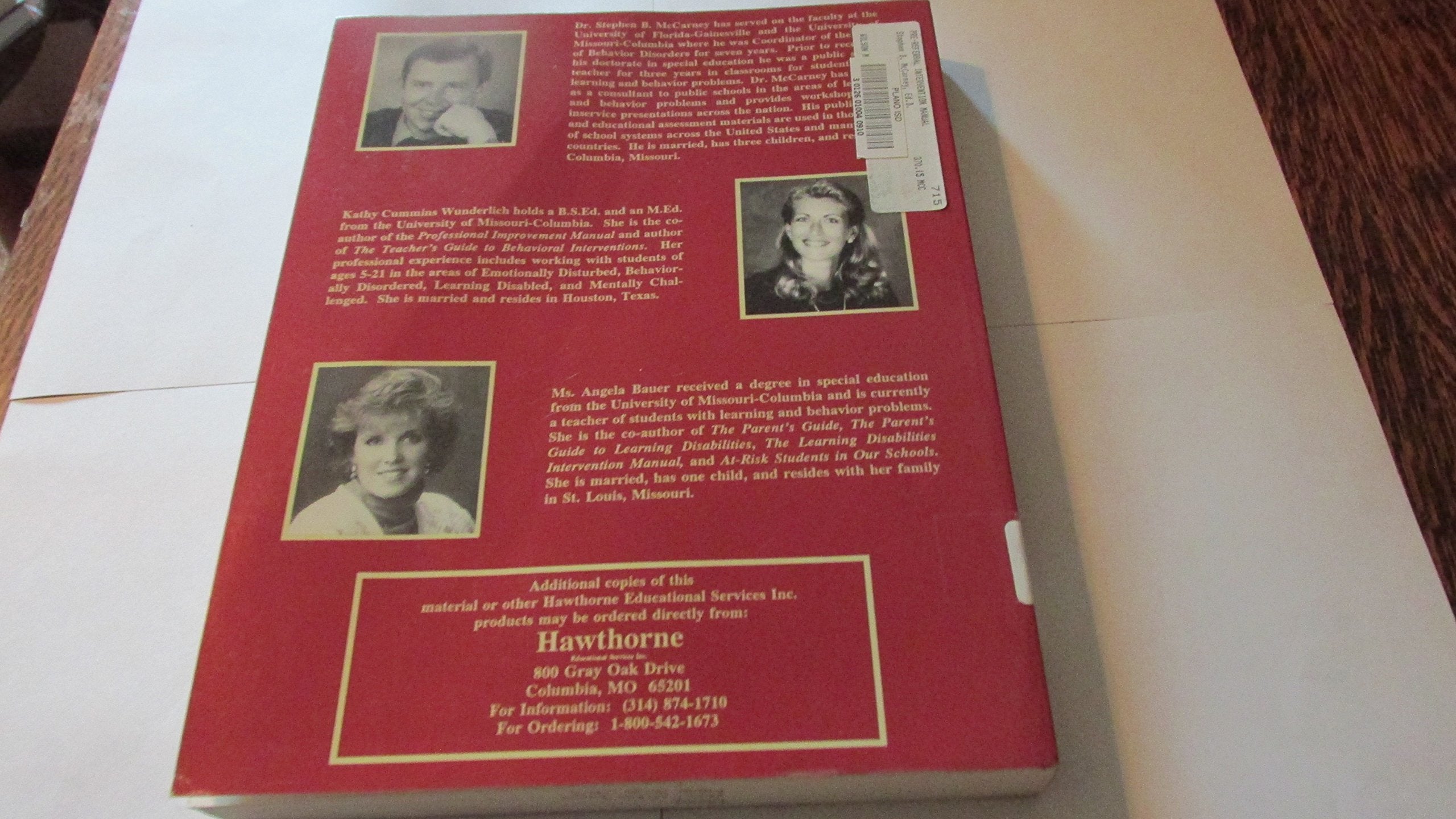 PreReferral Intervention Manual, Second Edition,Used