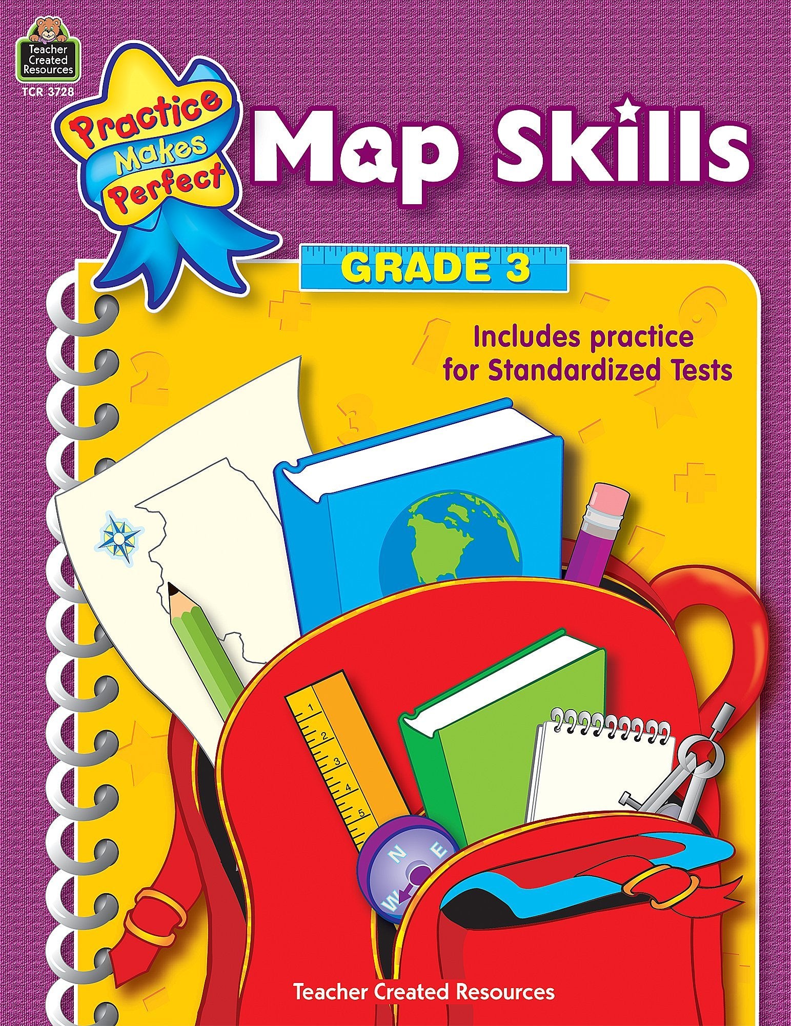 Map Skills, Grade 3 (Practice Makes Perfect Series),Used