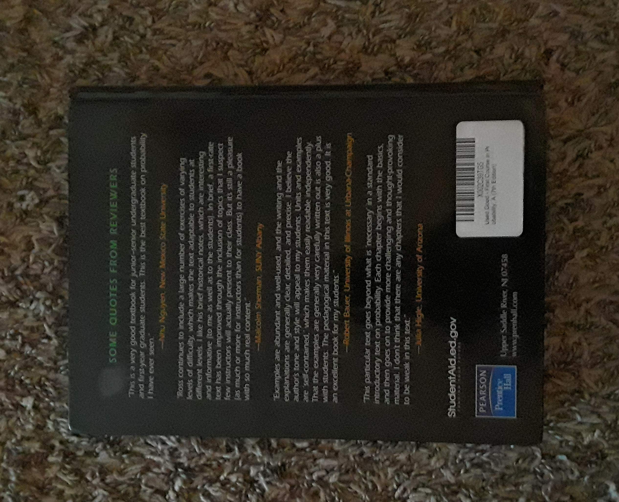 A First Course In Probability,New