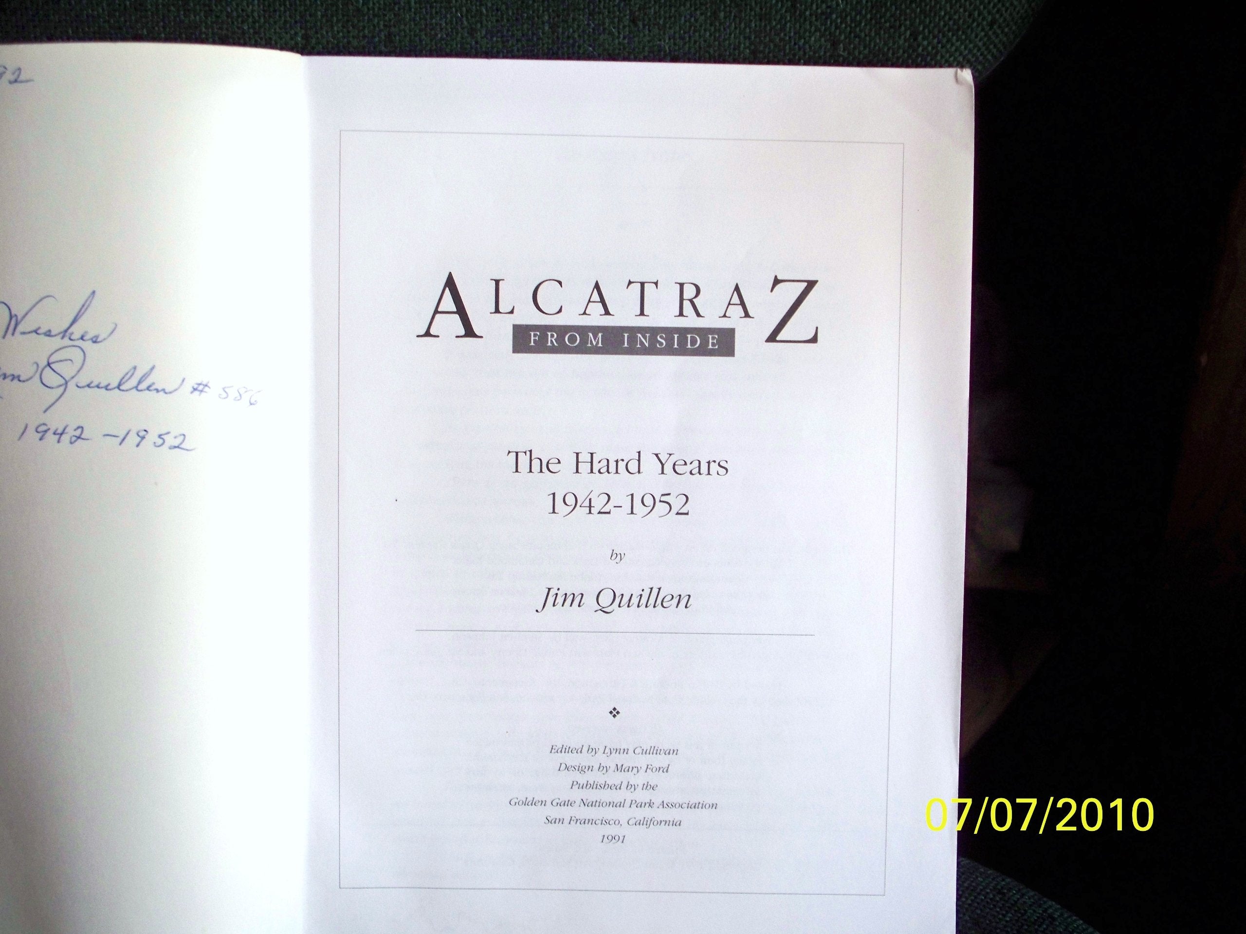 Alcatraz From Inside: The Hard Years 19421952,New