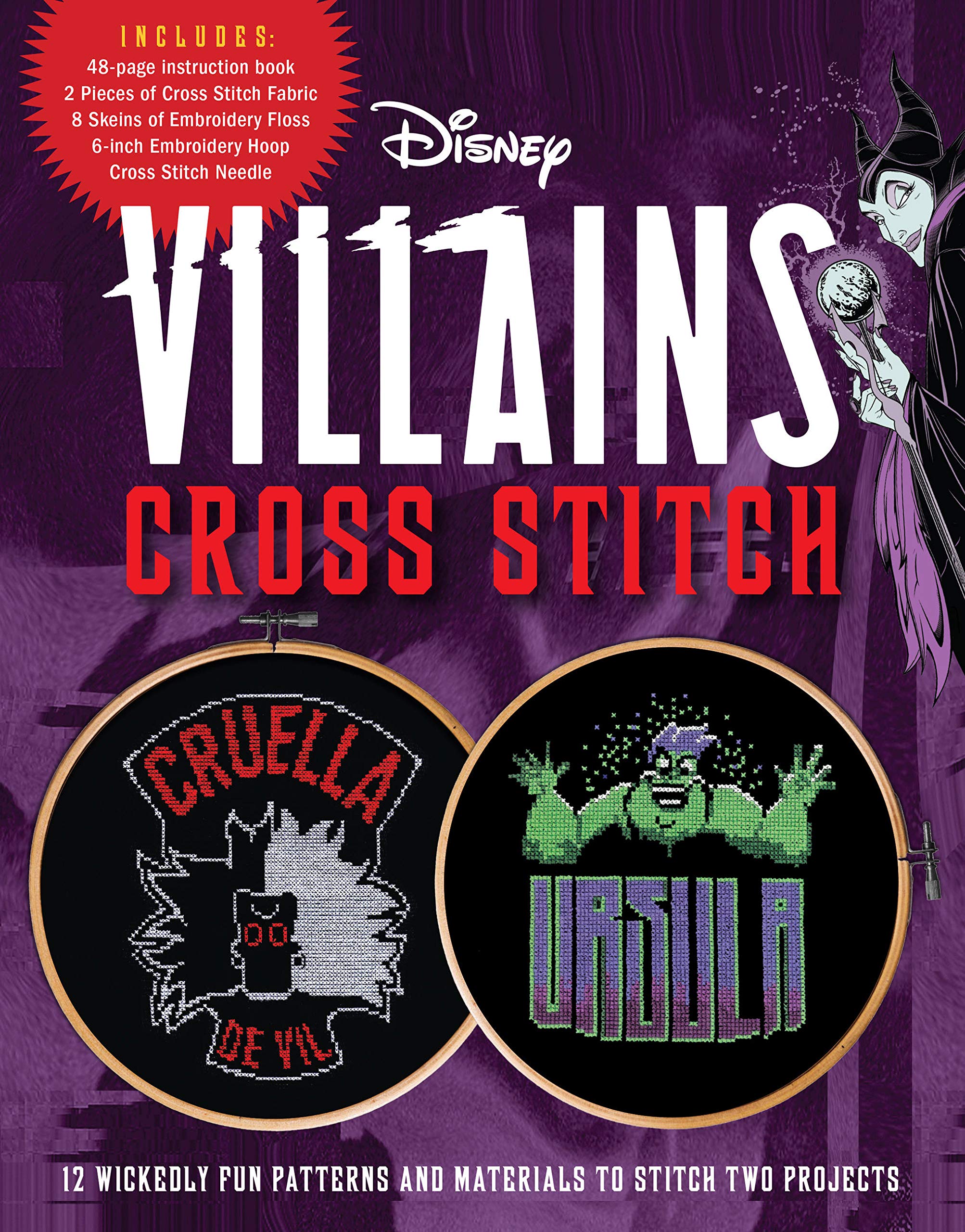 Disney Villains Cross Stitch: 12 Wickedly Fun Patterns,New