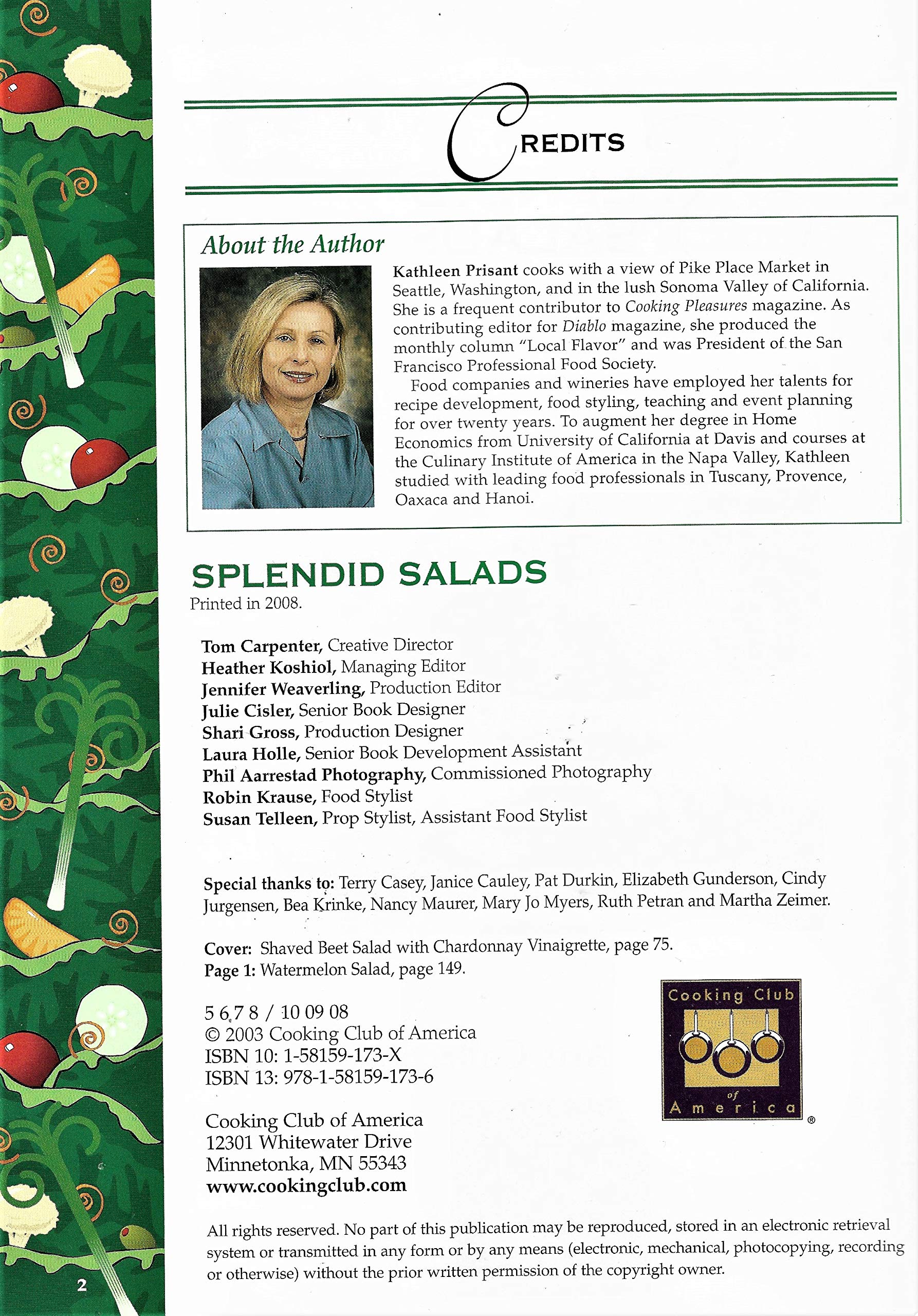 Splendid Salads (Cooking Arts Collection),Used