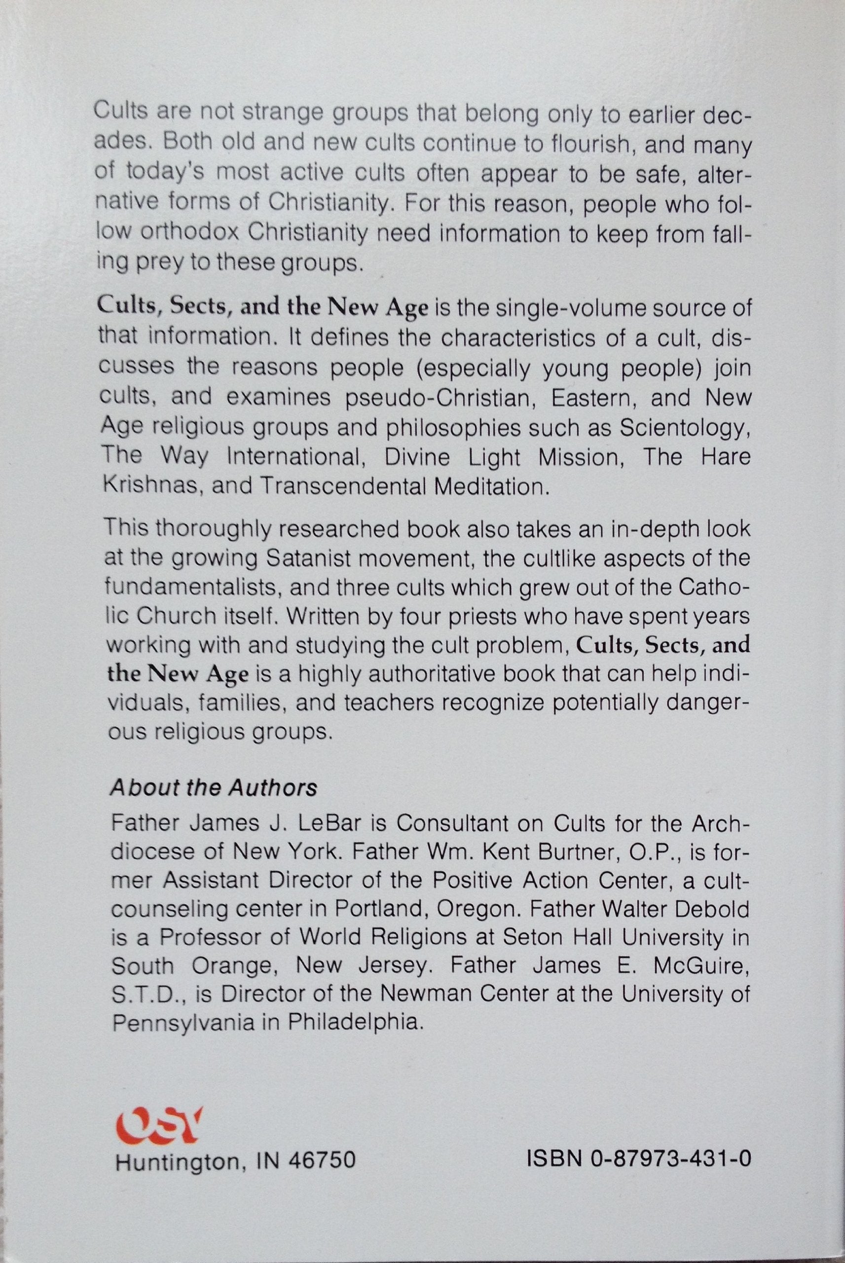 Cults, Sects, and the New Age,Used
