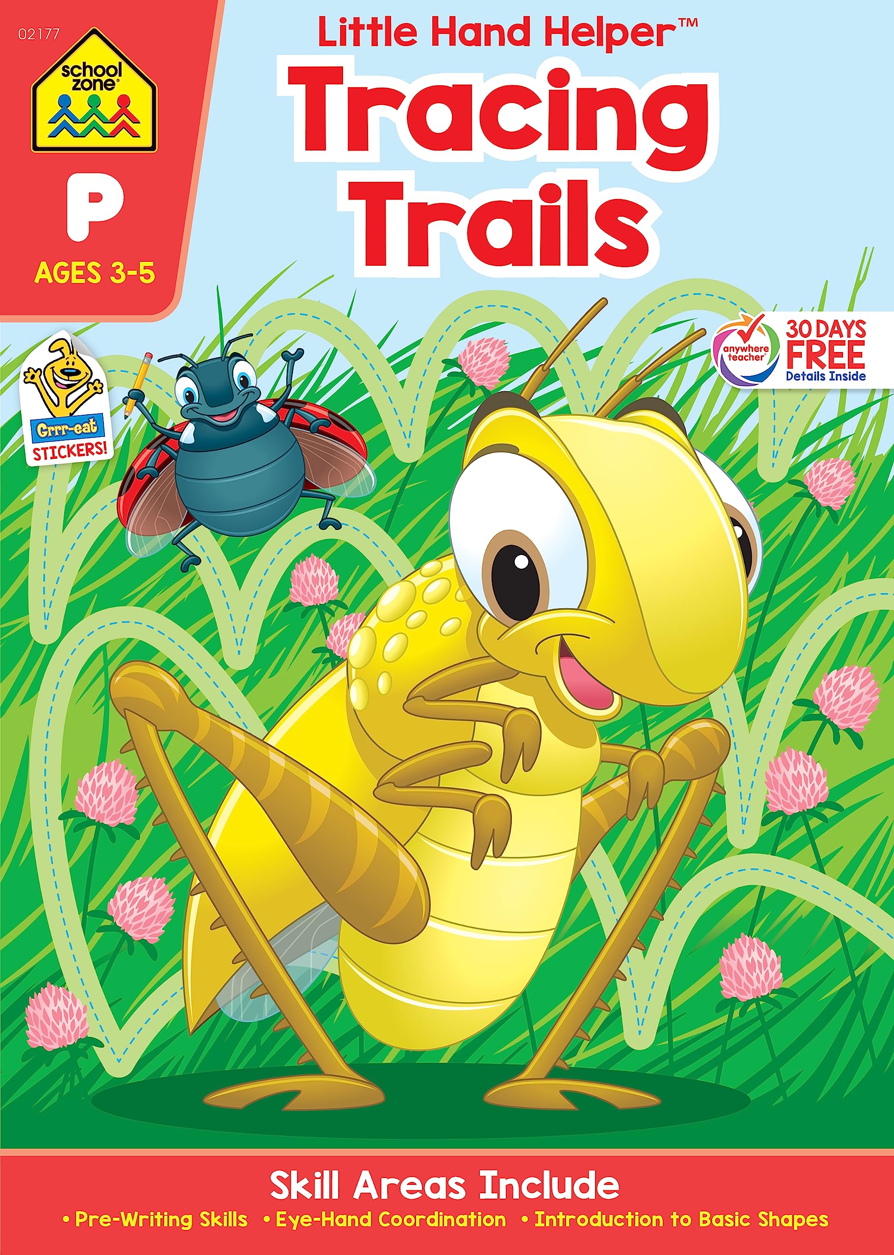 School Zone Tracing Trails Workbook 32 Pages, Ages 3 To 5, Preschool, Prewriting, Intro To Shapes, Alphabet, Numbers, And M,Used