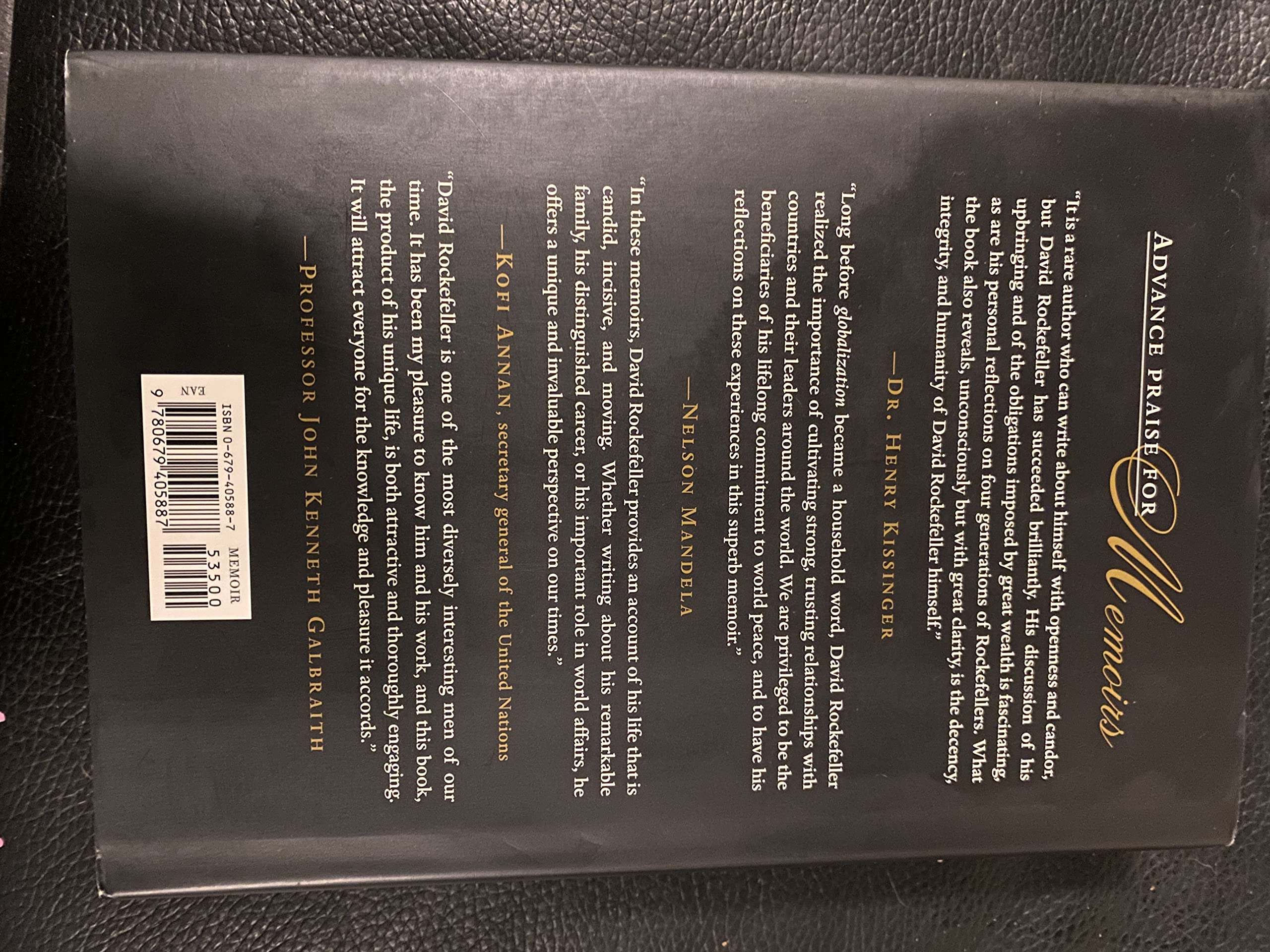 David Rockefeller: Memoirs,Used