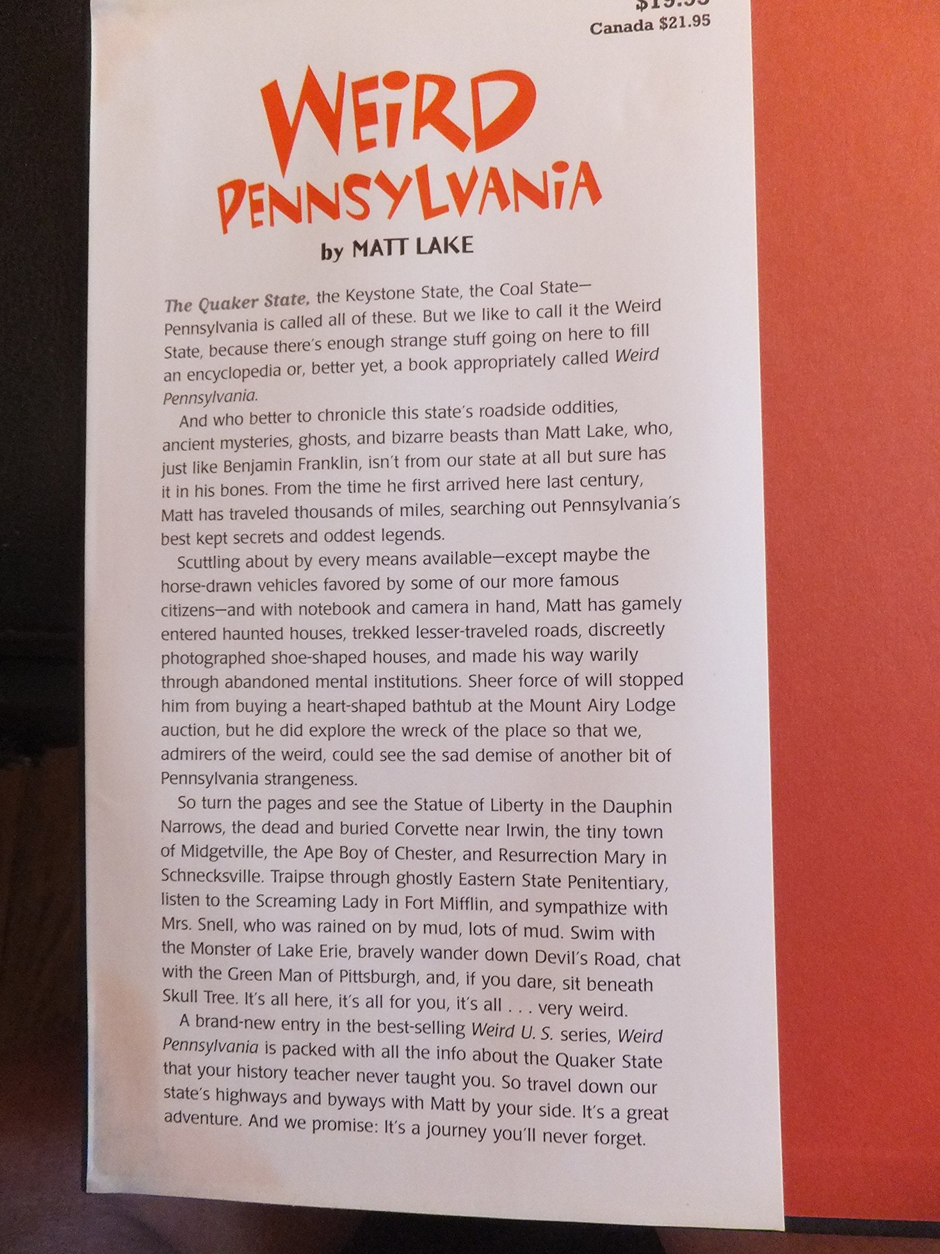 Weird Pennsylvania: Your Travel Guide to Pennsylvania's Local Legends and Best Kept Secrets (Volume 10),Used
