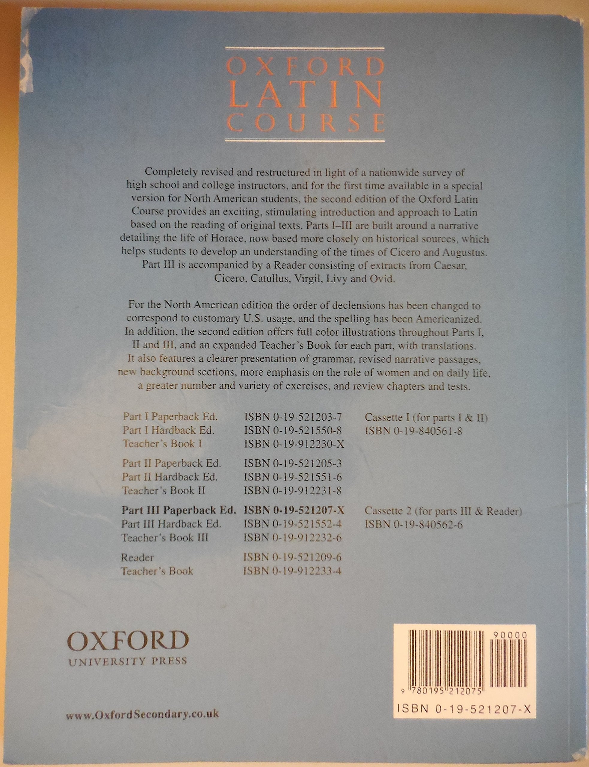Oxford Latin Course: Part Iii (2Nd Edition),Used
