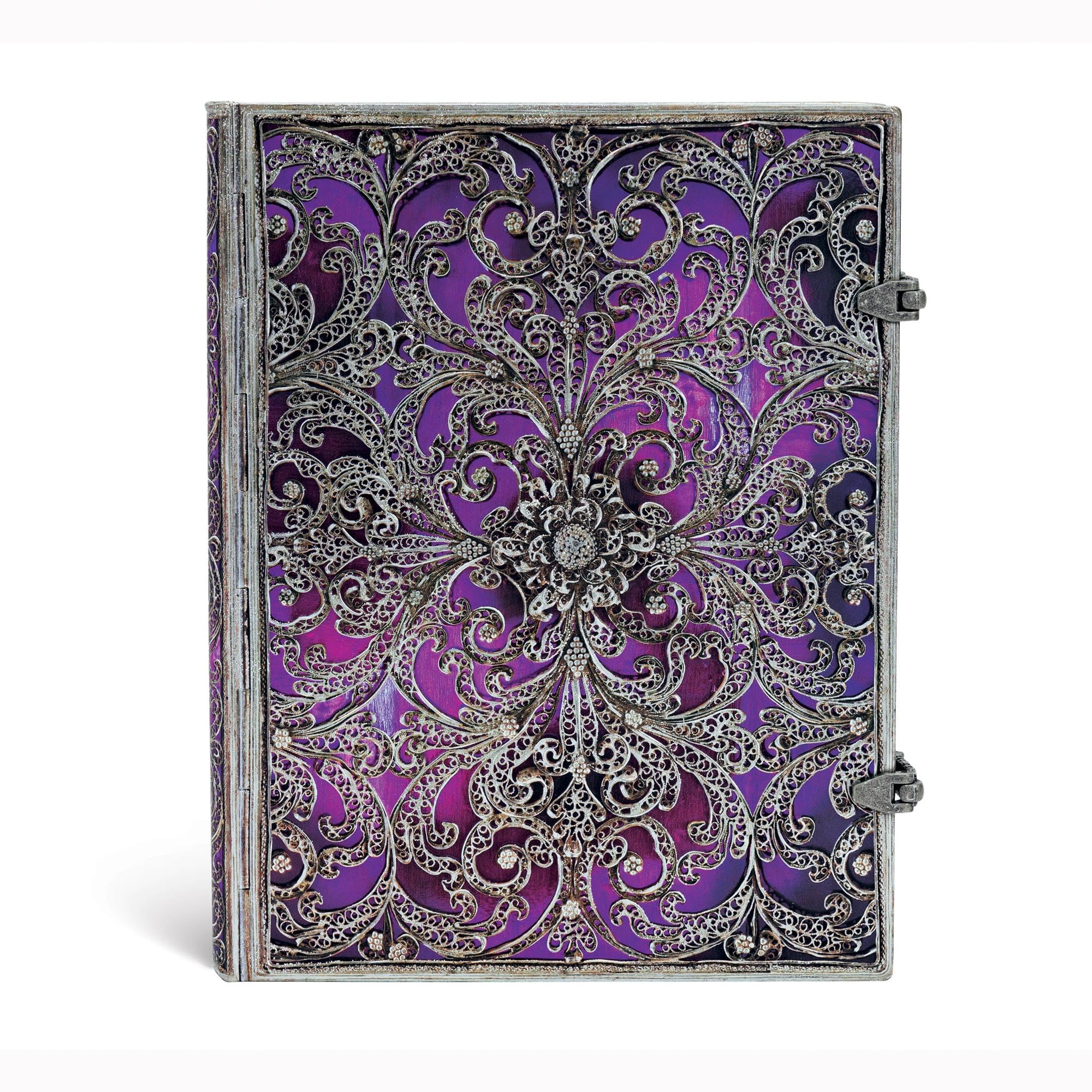 Aubergine Ultra Lined Hardcover Journal, 240Pg, 120Gsm By Paperblanks (Silver Filigree Collection)