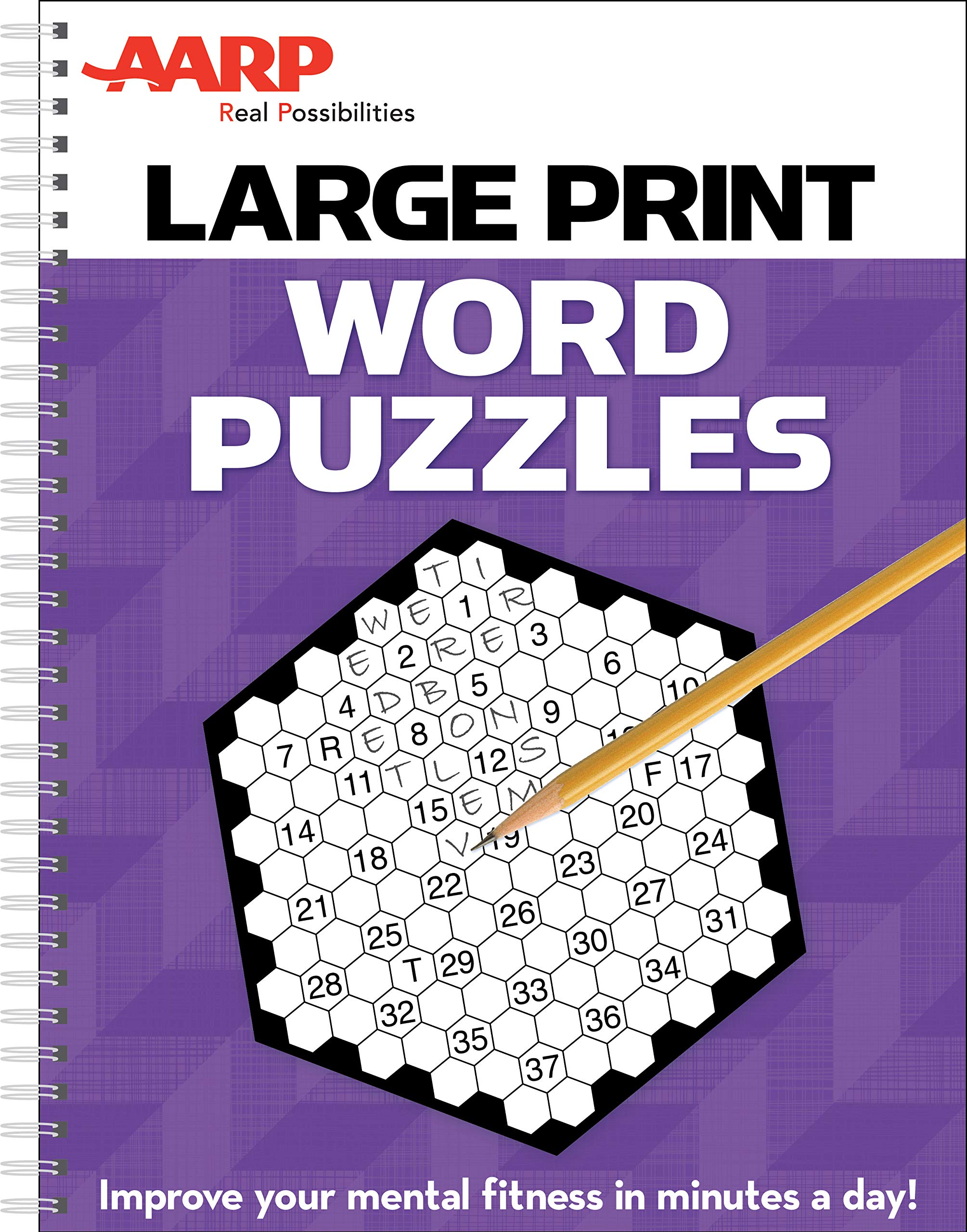 AARP Large Print Word Puzzles: Improve Your Mental Fitness in Minutes a Day!,Used