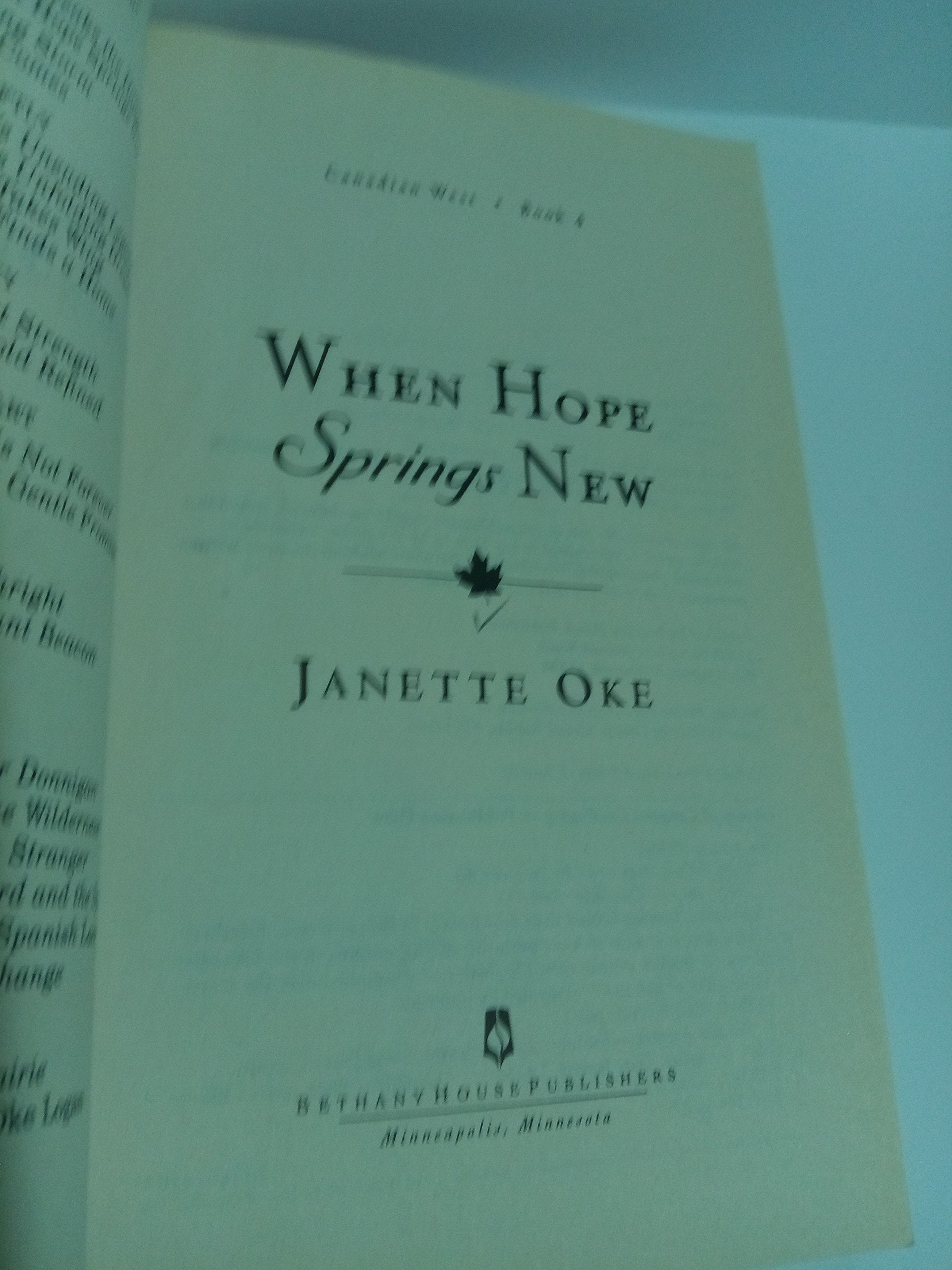 When Hope Springs New,New