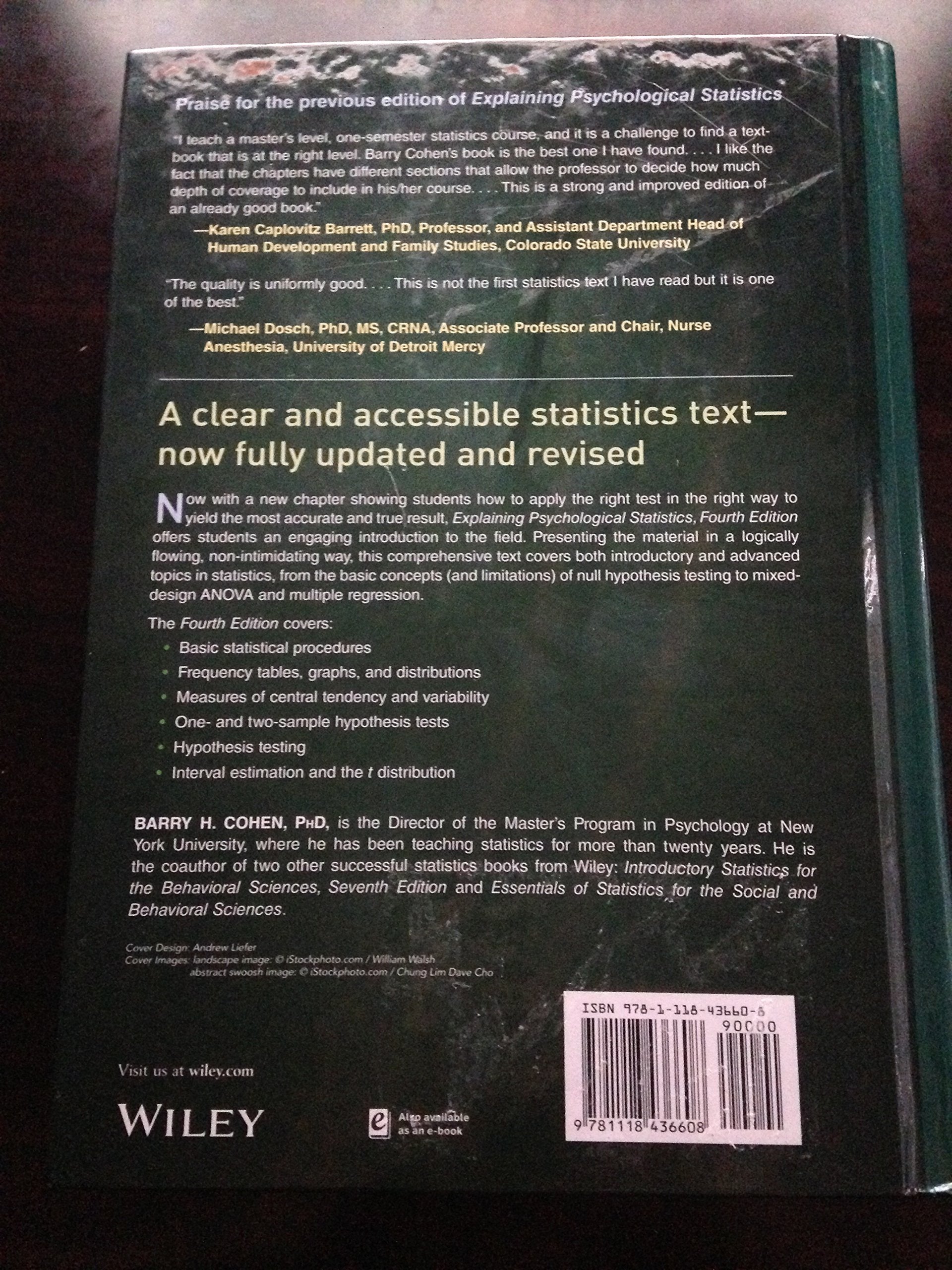 Wiley Explaining Psychological Statistics: Comprehensive Guide for Understanding Data Analysis in Psychology