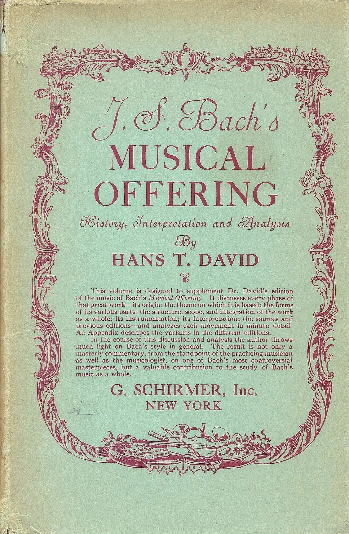 J.S. Bach'S Musical Offering: History, Interpretation And Analysis,New