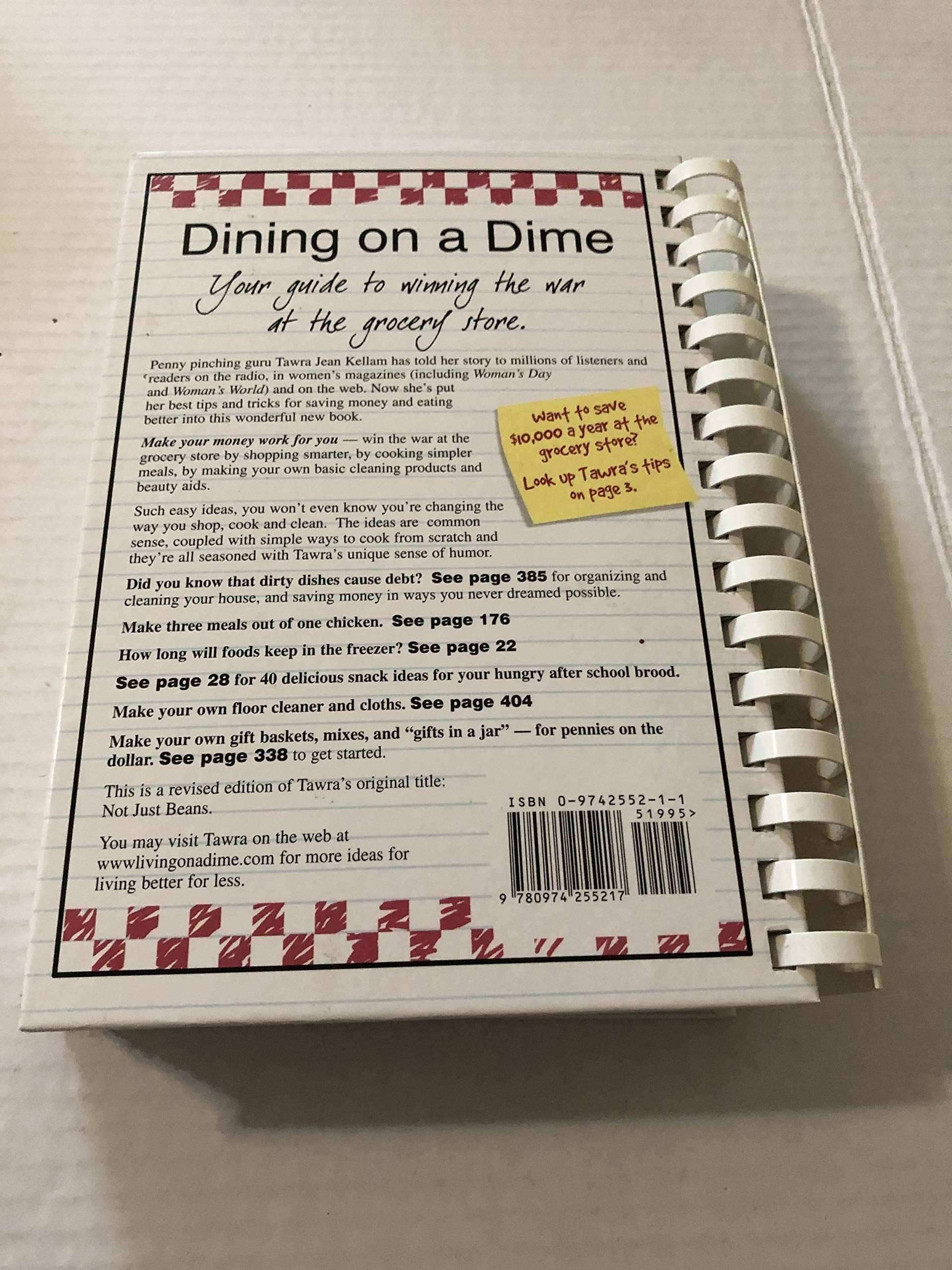 Dining on a Dime Cook Book: 1000 Money Saving Recipes and Tips,Used