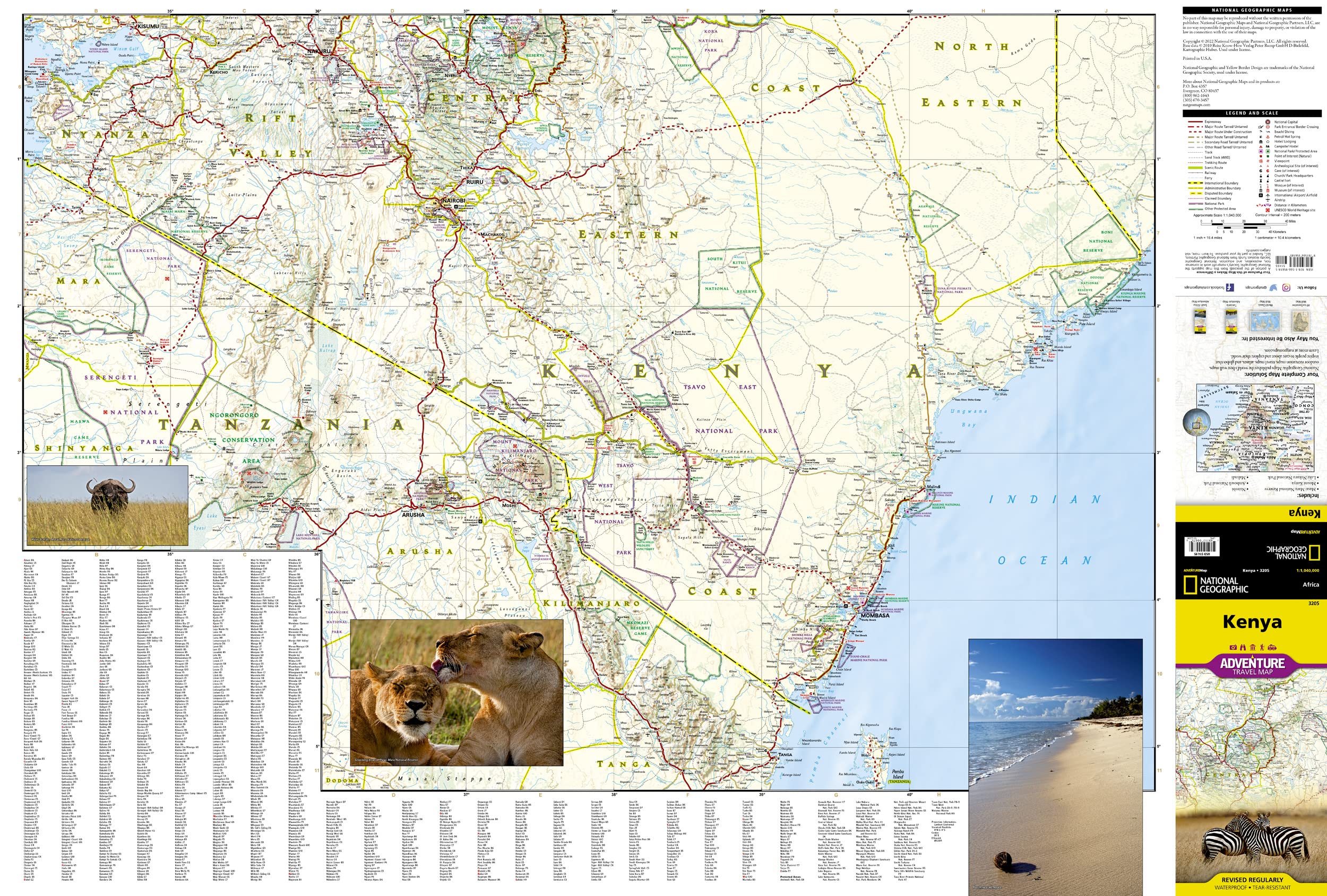 Kenya Map (National Geographic Adventure Map, 3205),Used