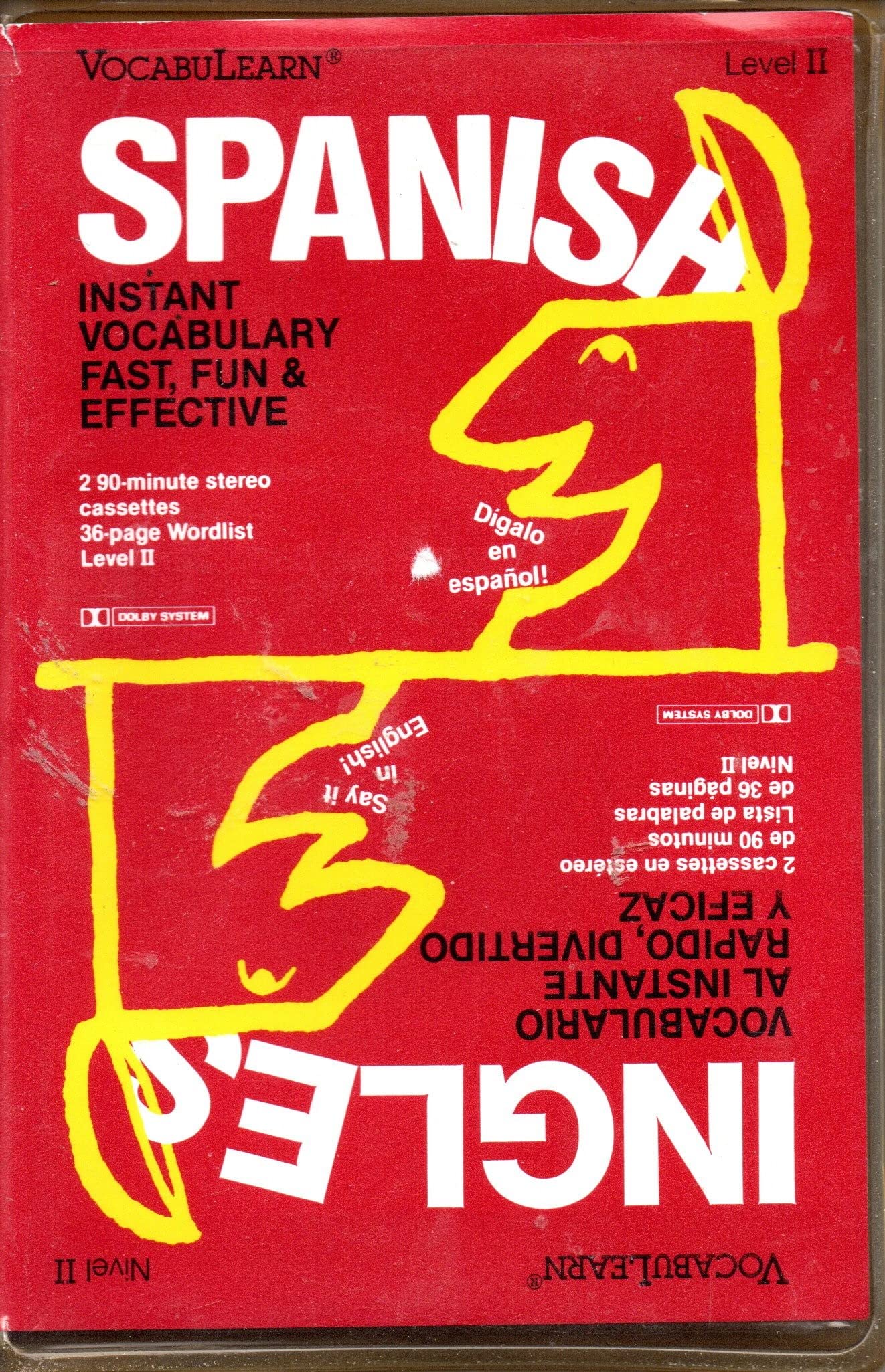 VocabulearnSpanish/English Level 2: Instant Vocabulary Fast, Fun, and Effective (2 Cassettes and Wordlist),Used