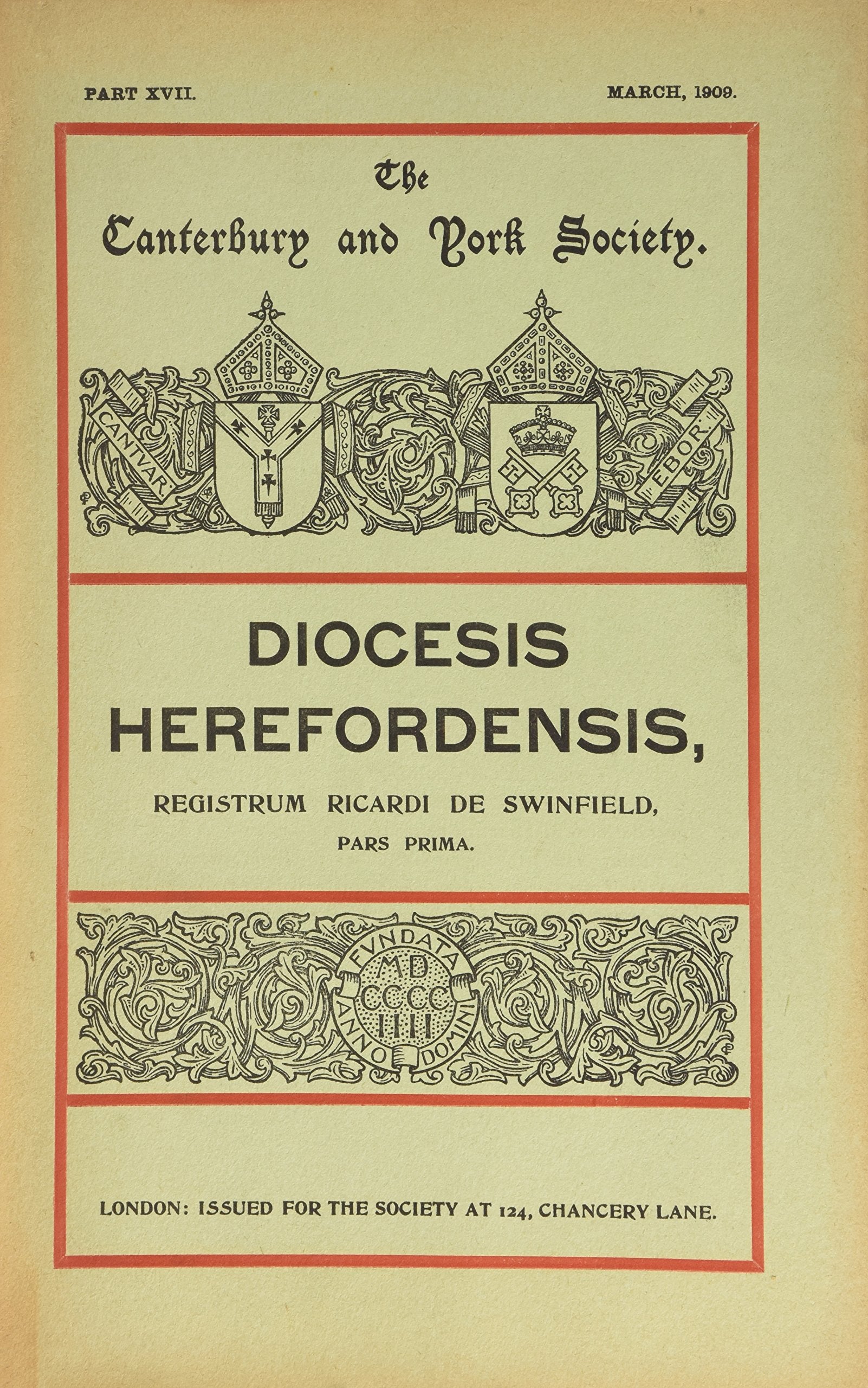 Registrum Ricardi de Swinfield (Canterbury & York Society, 6),Used