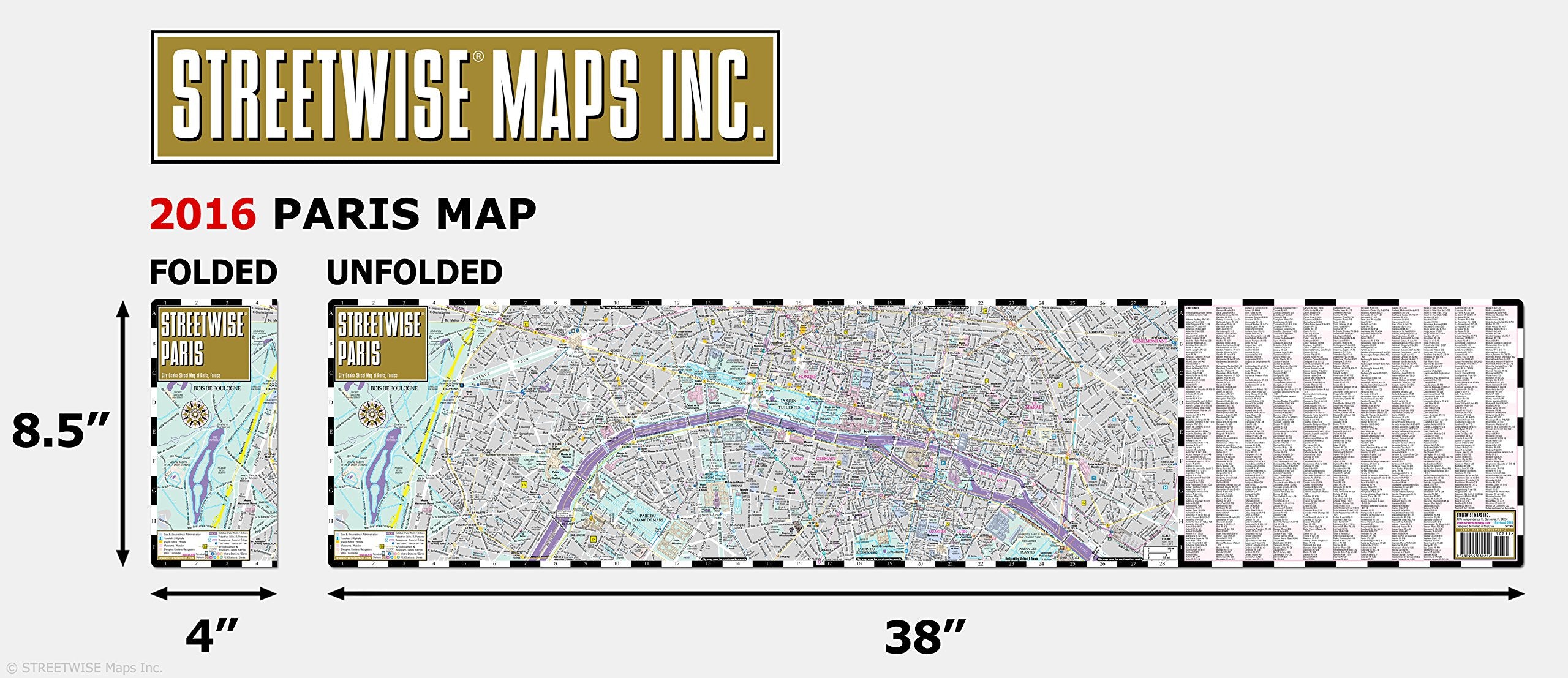 Streetwise Paris Map Laminated City Center Street Map Of Paris, France,Used