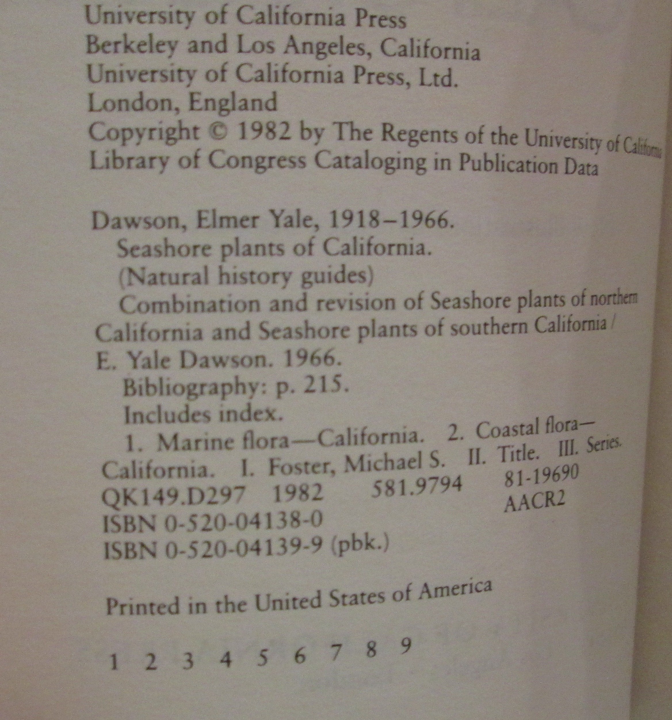 Seashore Plants Of California (California Natural History Guides),New