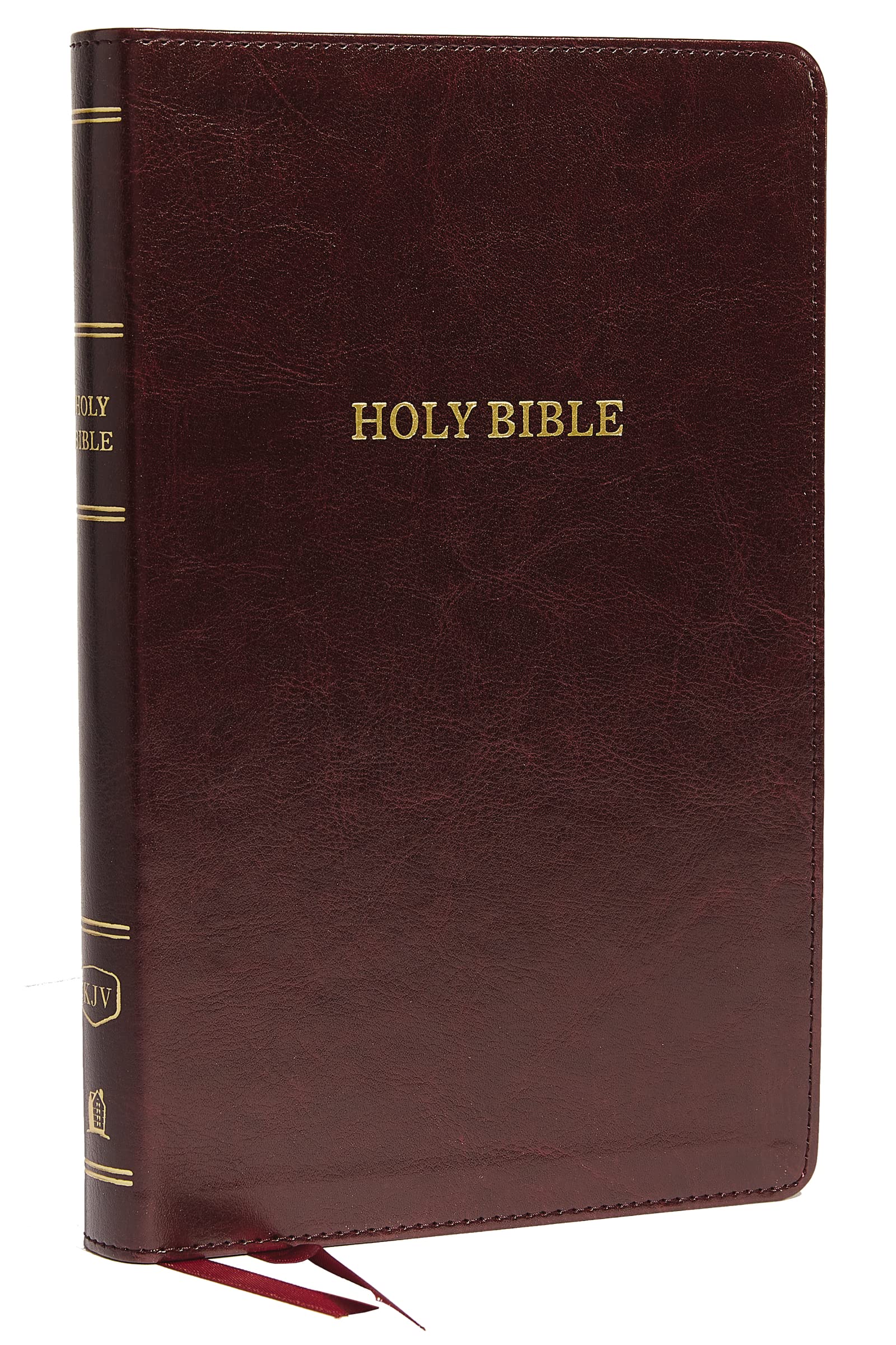 Kjv Holy Bible: Deluxe Thinline With Cross References, Burgundy Leathersoft, Red Letter, Comfort Print: King James Version