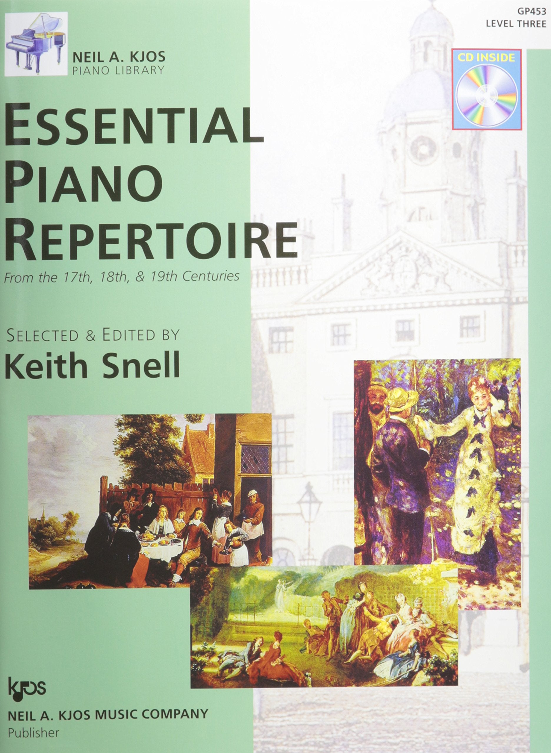 GP453 Essential Piano Repertoire of the 17th, 18th, & 19th Centuries Level 3 (Neil A Kjos Piano Library Book & CD),Used