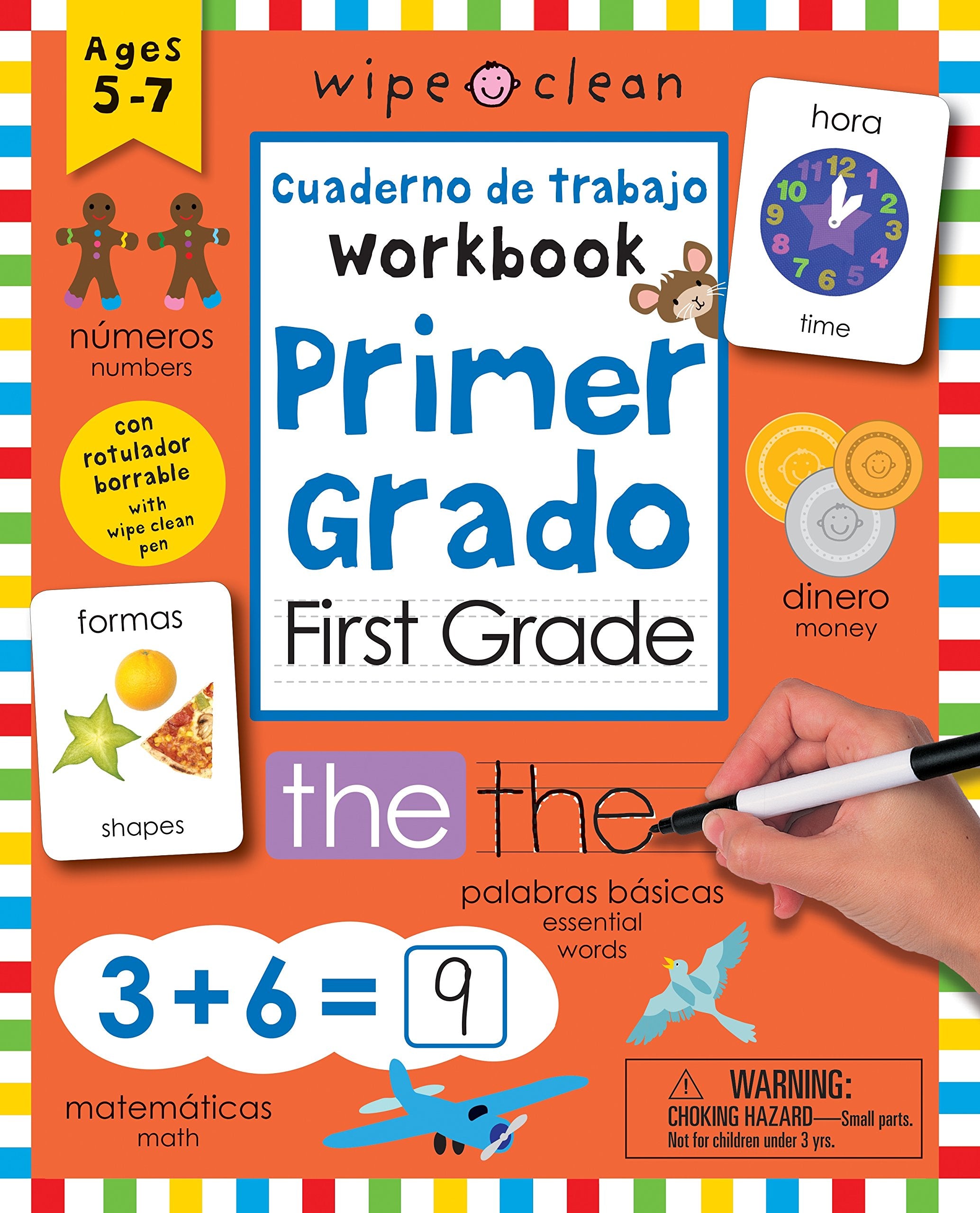 Wipe Clean: Bilingual Workbook for First Grade (Wipe Clean Activity Books) (Spanish Edition),Used