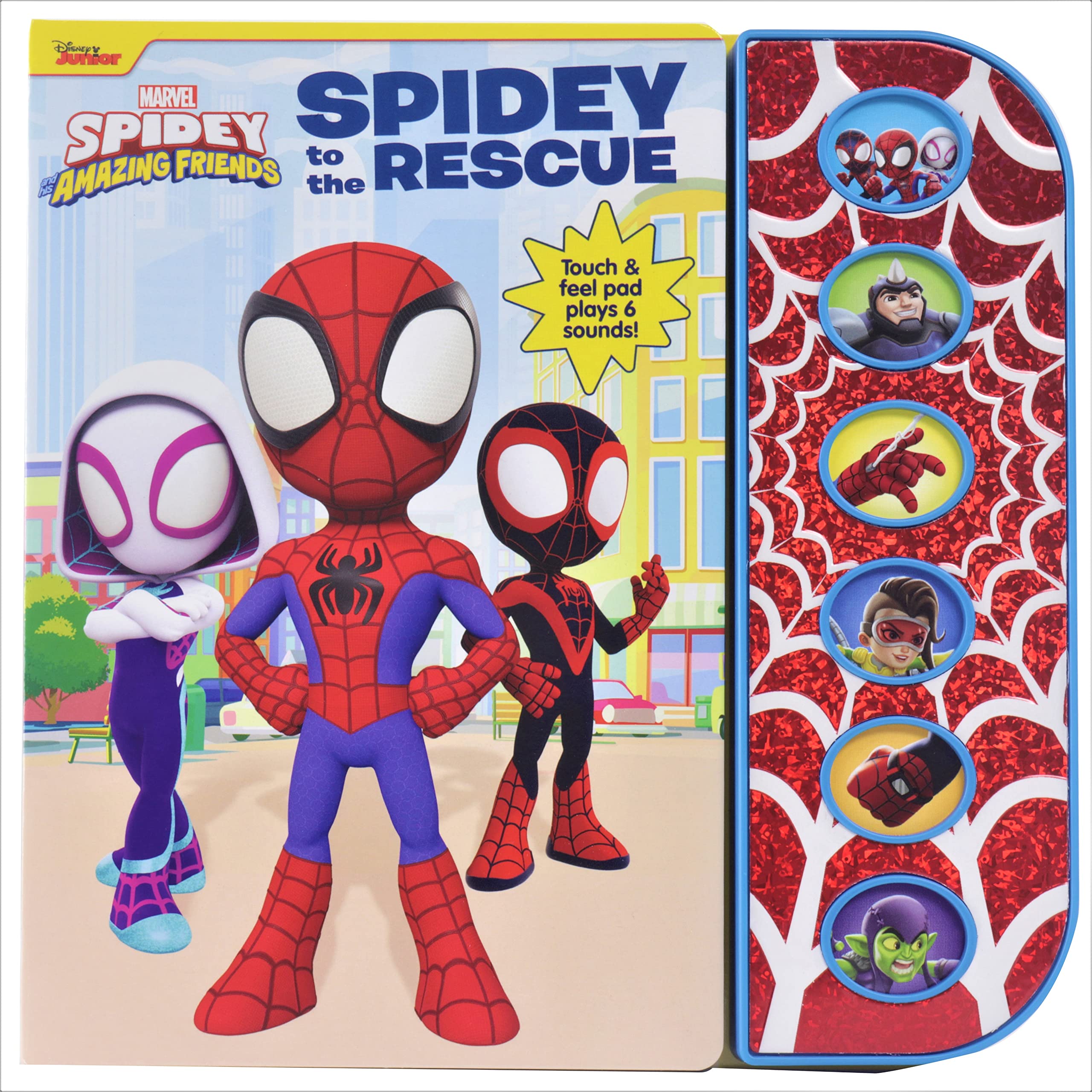 Marvel Spiderman  Spidey and his Amazing Friends  Spidey to the Rescue  Touch & Feel Textured Sound Pad for Tactile Play  P,New