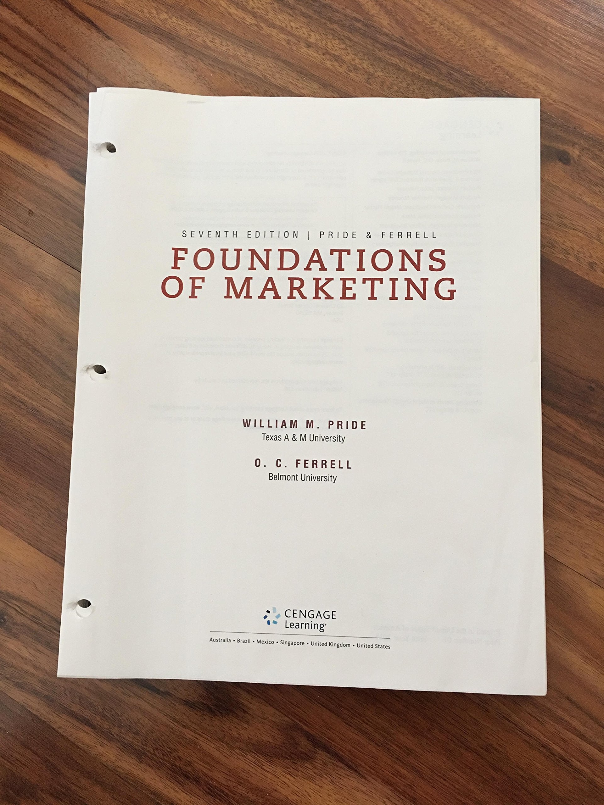 Foundations of Marketing,Used