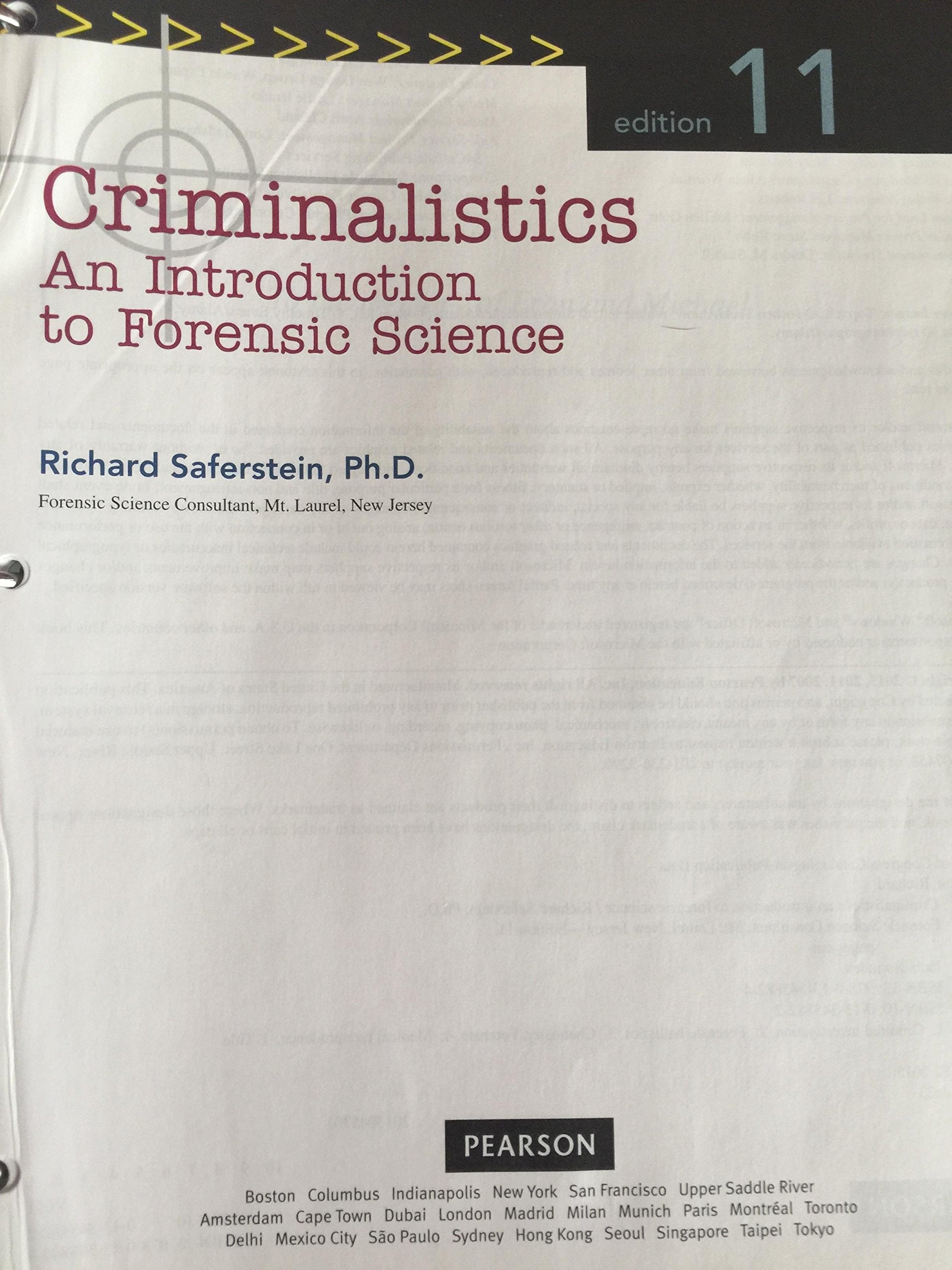 Criminalistics: An Introduction To Forensic Science (11Th Edition)