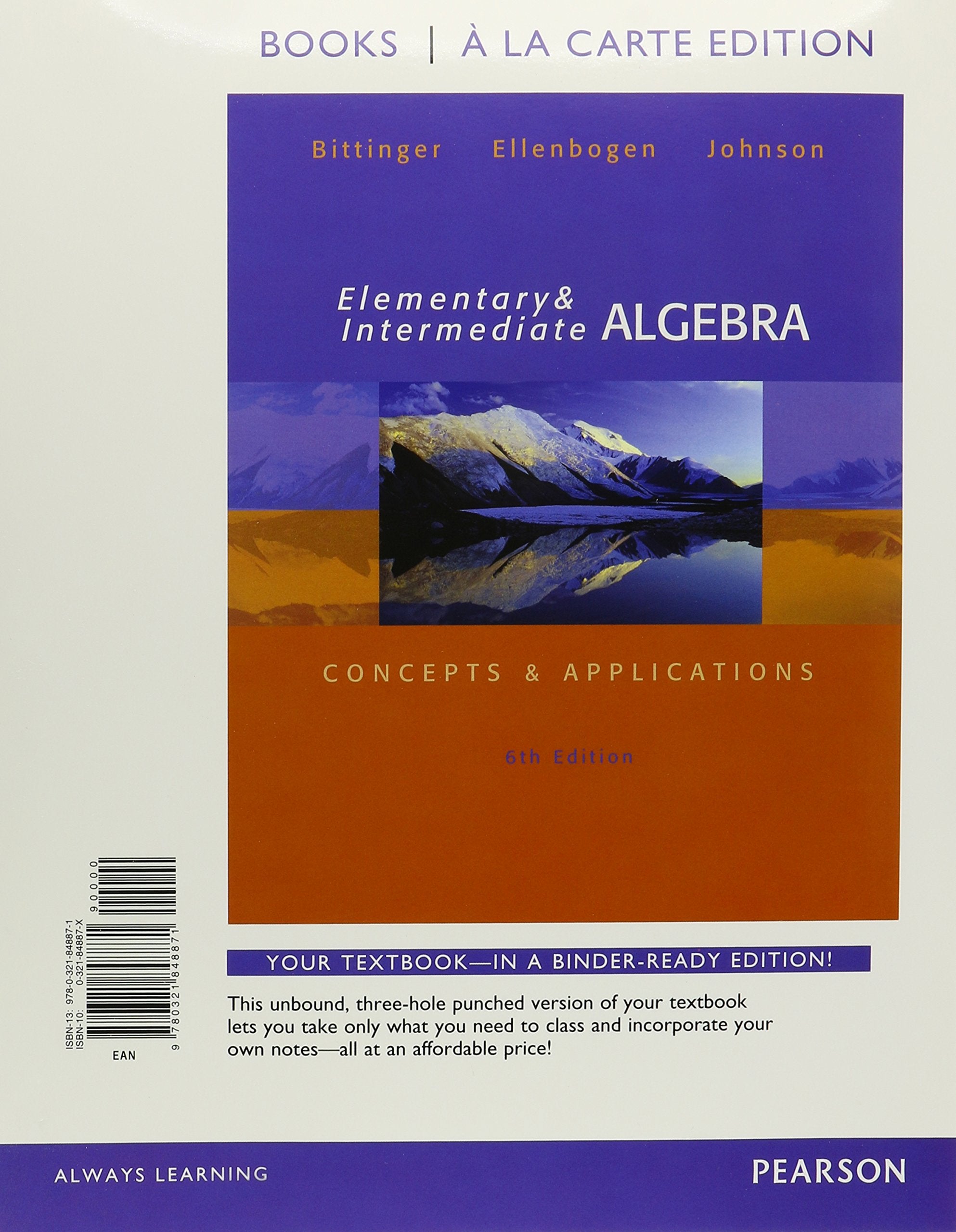 Elementary And Intermediate Algebra: Concepts & Applications, Books A La Carte Edition,New