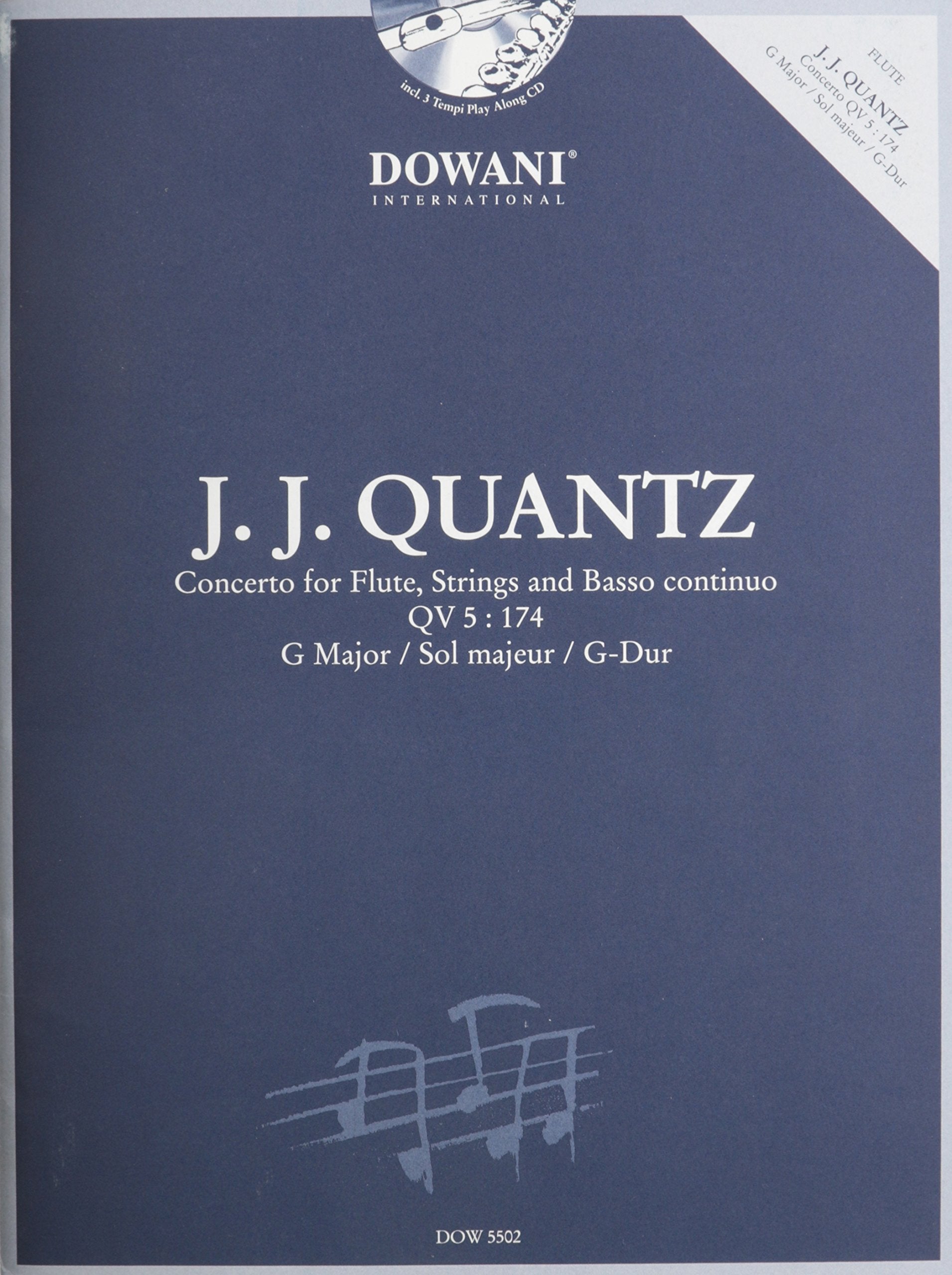 Quantz Concerto for Flute, Strings and Basso Continuo Qv 5: 174 in G Major,New
