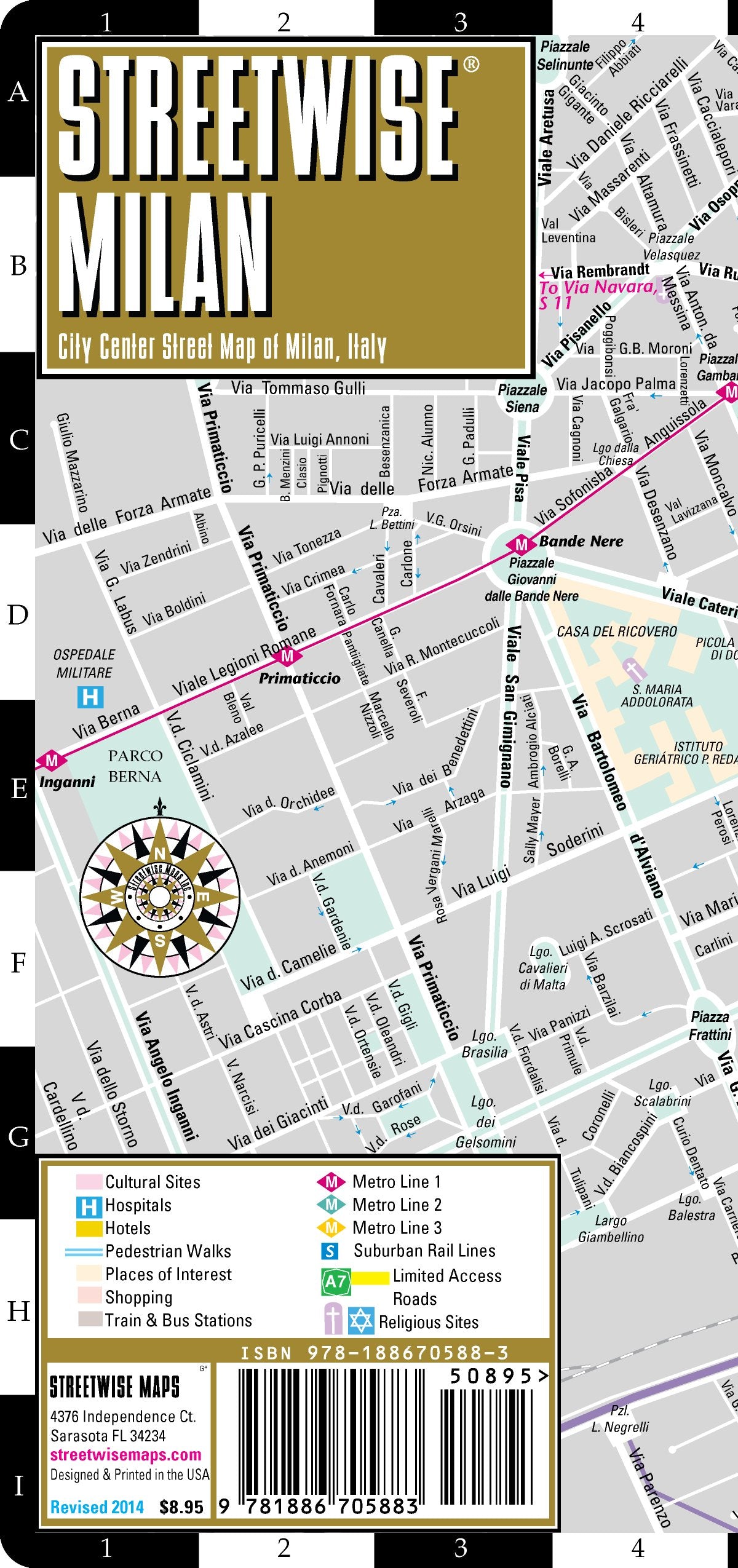 Streetwise Milan Map Laminated City Center Street Map Of Milan, Italy Folding Pocket Size Travel Map With Metro Map