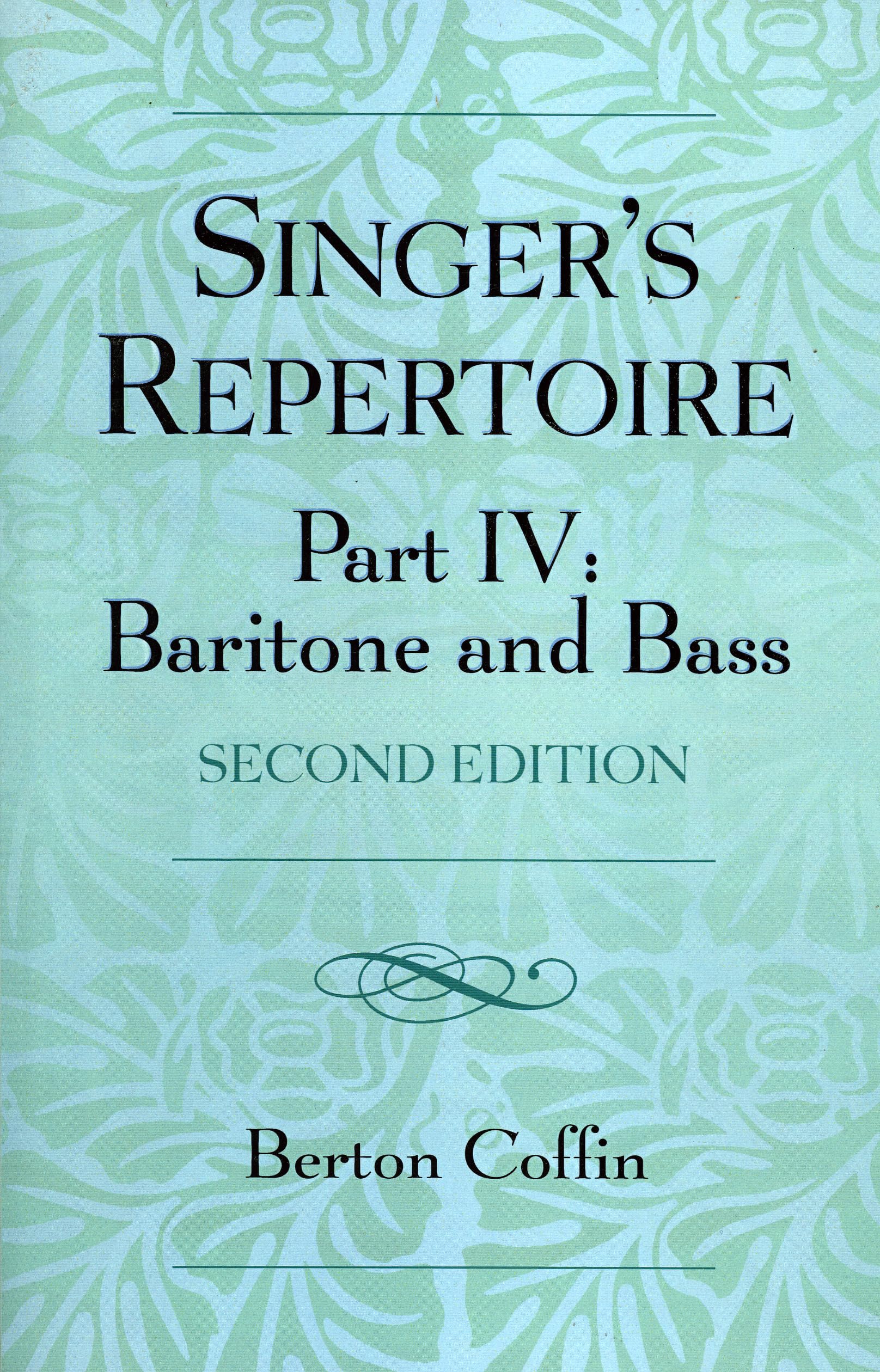 The Singer'S Repertoire, Part Iv: Baritone And Bass,Used