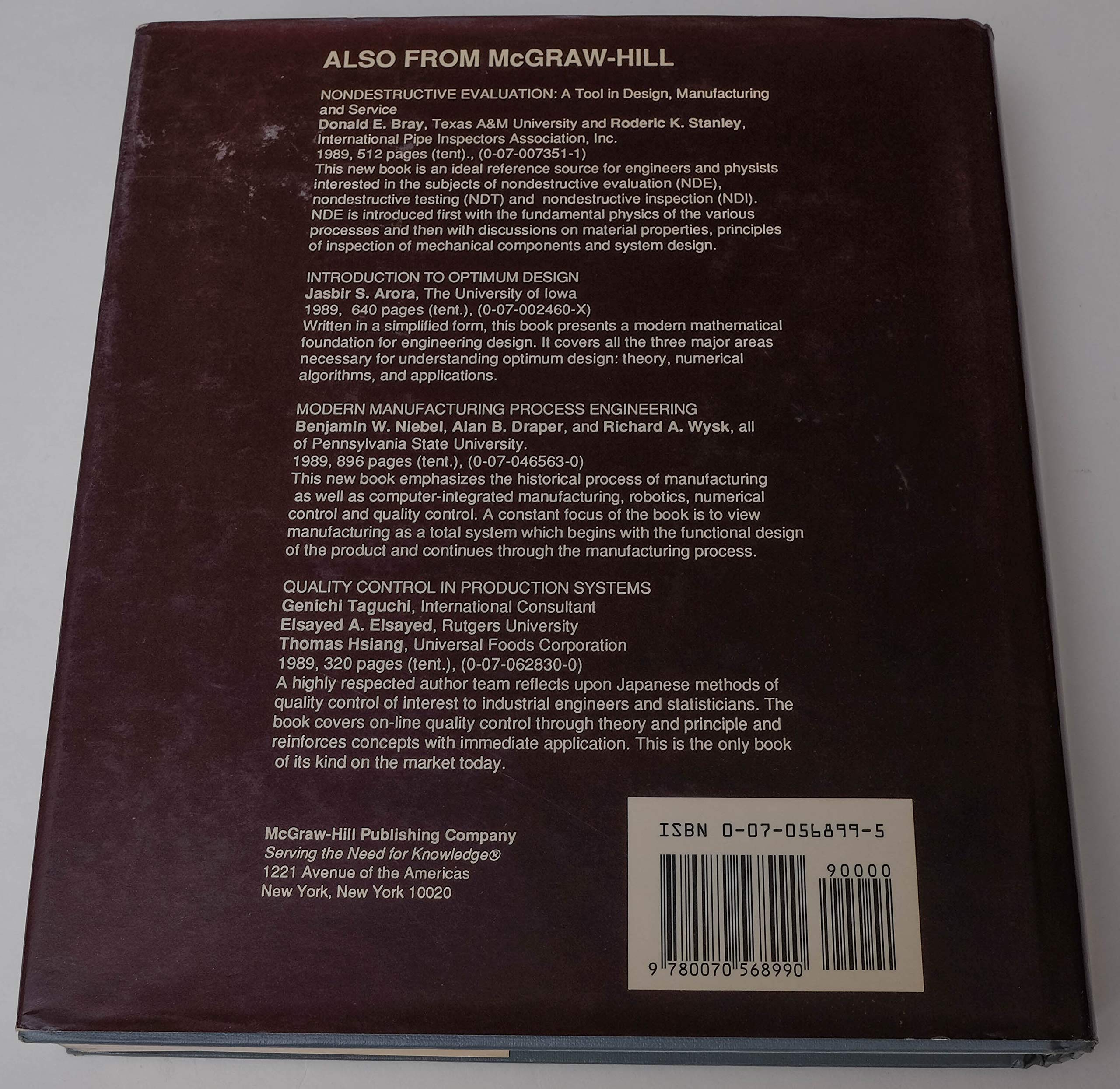 Mechanical Engineering Design (Mcgrawhill Series In Mechanical Engineering),Used