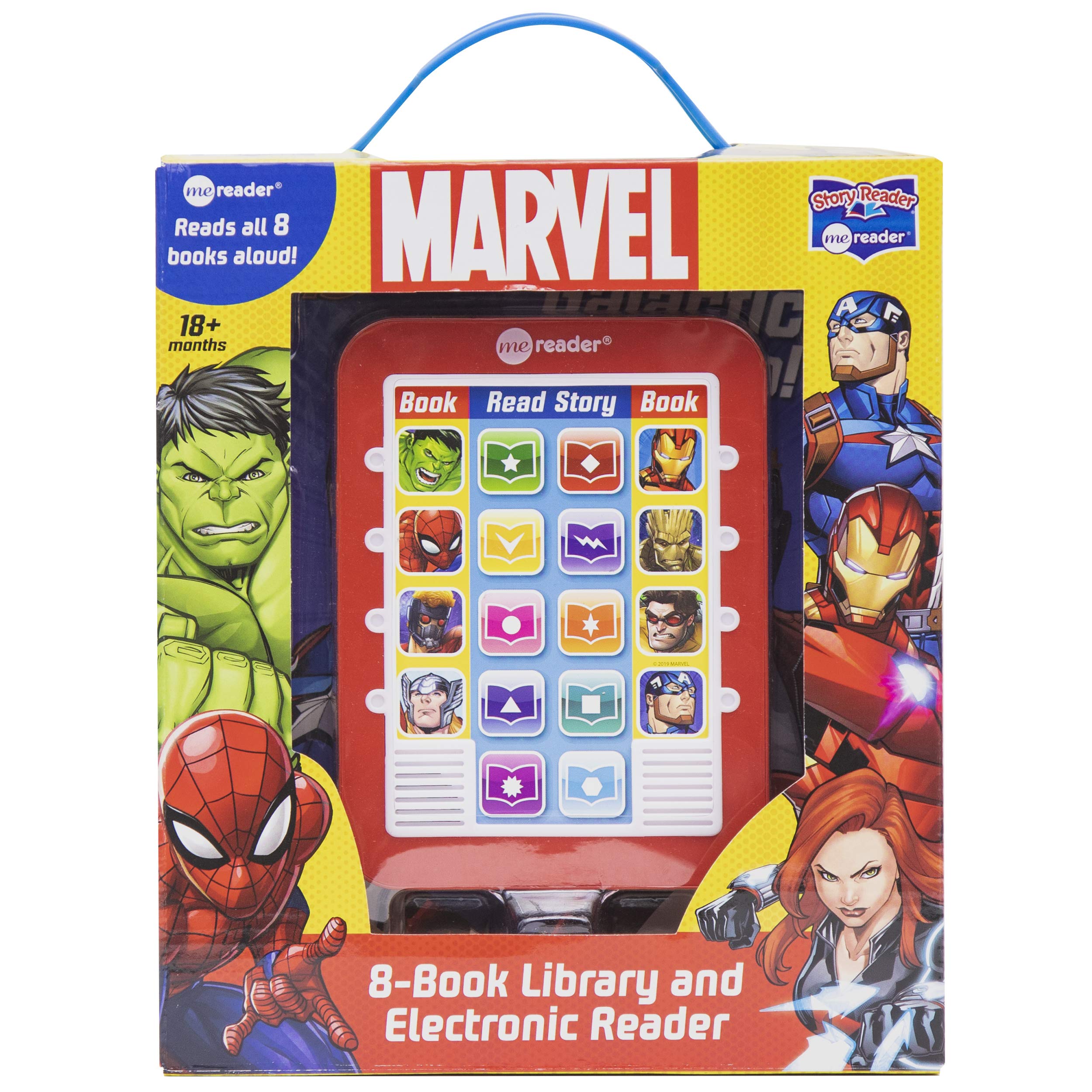 Marvel Super Heroes Spiderman, Avengers, Guardians, and More! Me Reader Electronic Reader with 8 Book Library PI Kids,Used