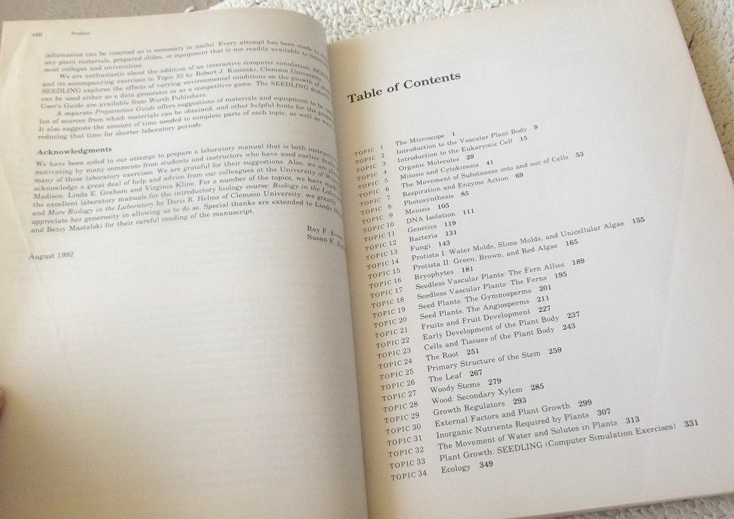 Laboratory Topics in Botany: To Accompany Raven,m Evert, Eichhorn Biology of Plants,Used