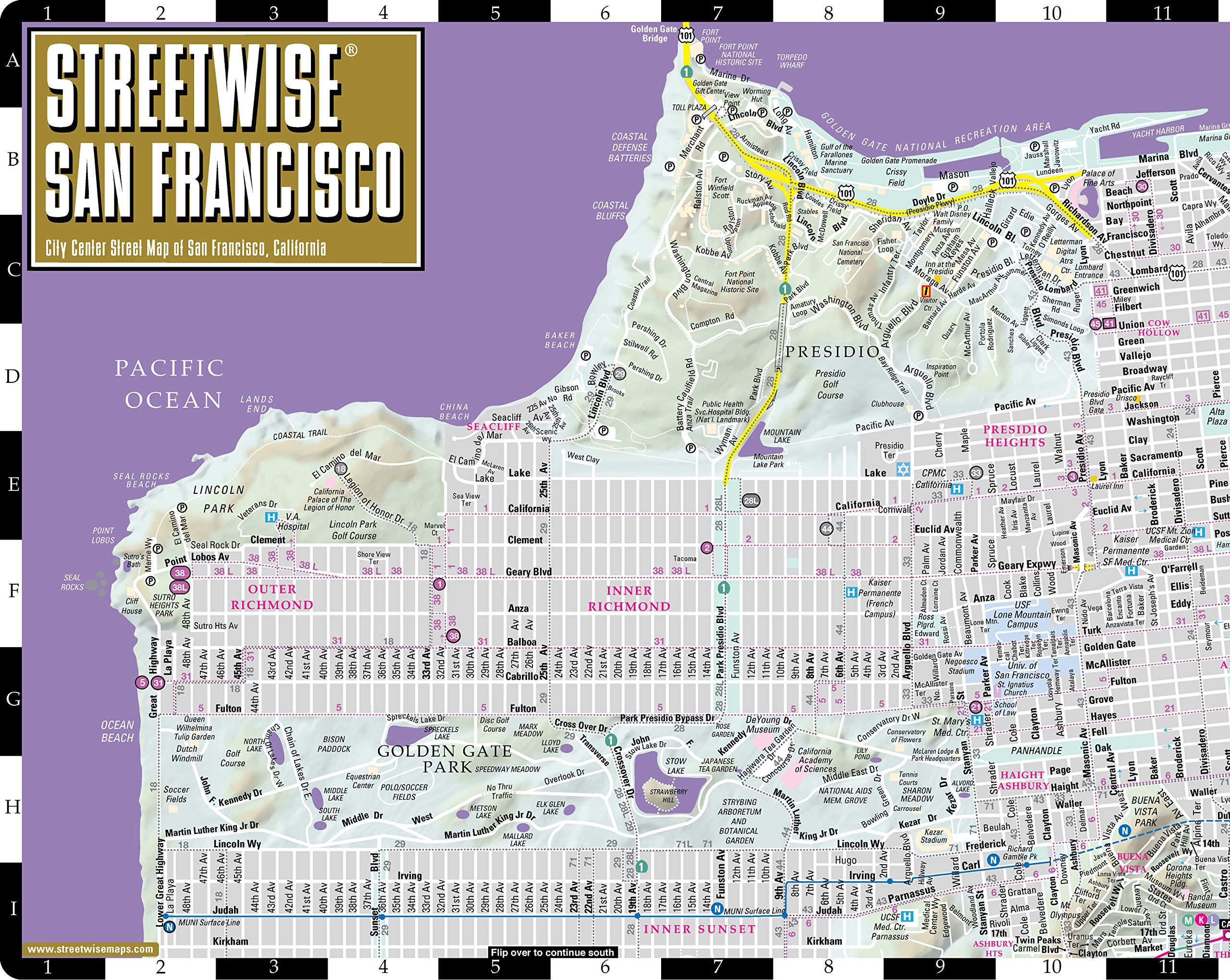 Streetwise San Francisco Map Laminated City Center Street Map of San Francisco, California Folding pocket size travel map wi,Used