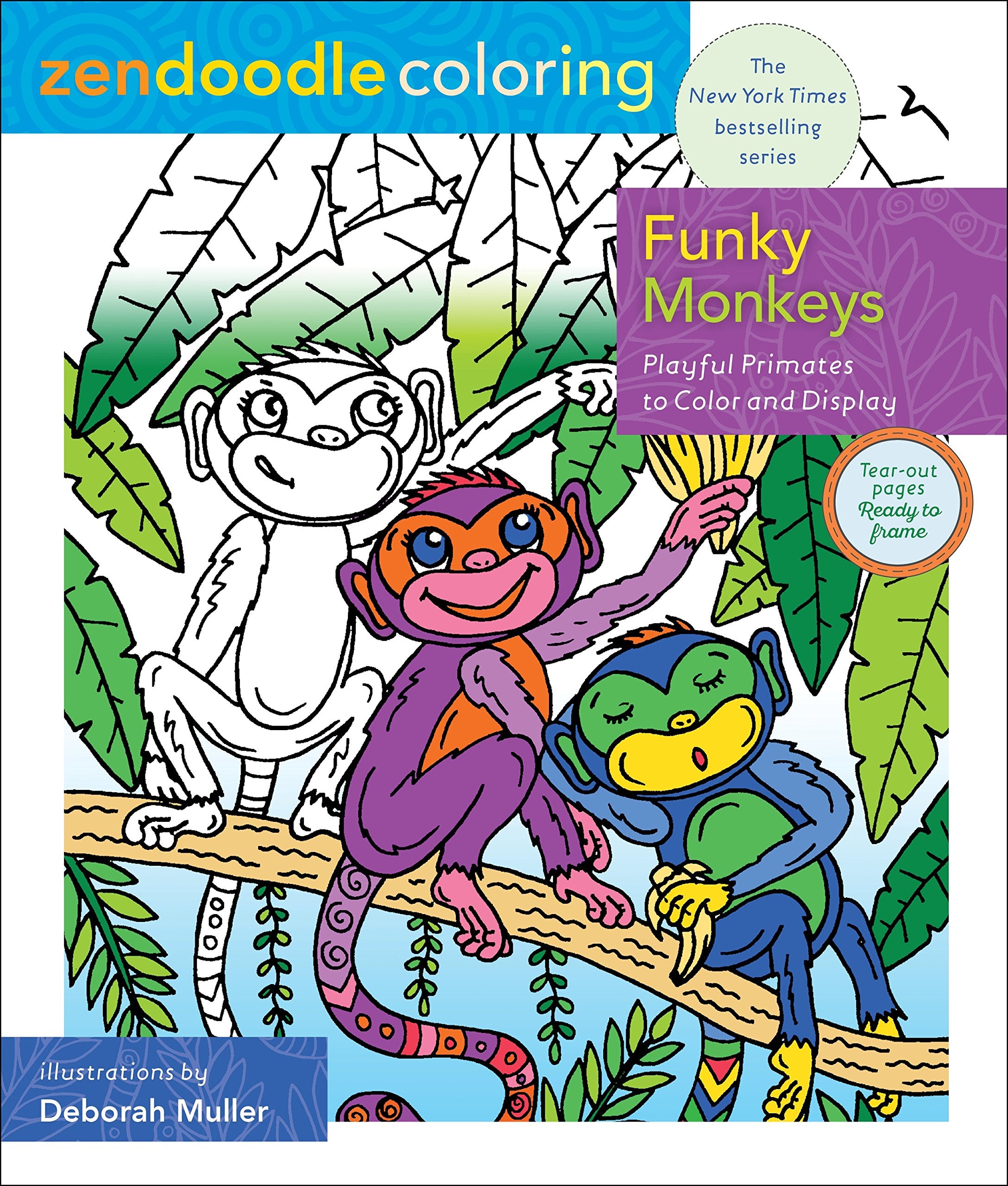 Zendoodle Coloring: Funky Monkeys: Playful Primates to Color and Display,Used