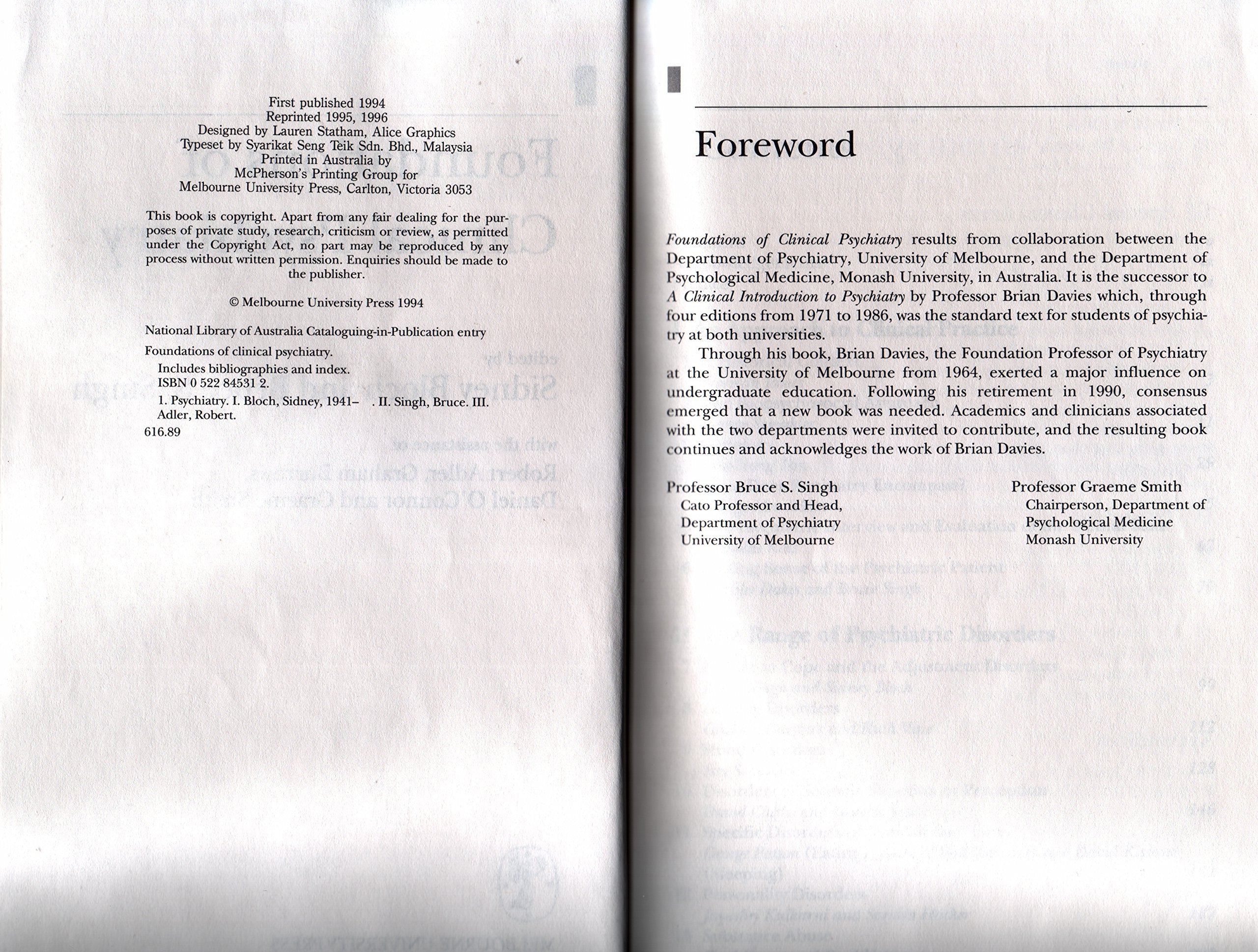 Foundations of Clinical Psychiatry,Used