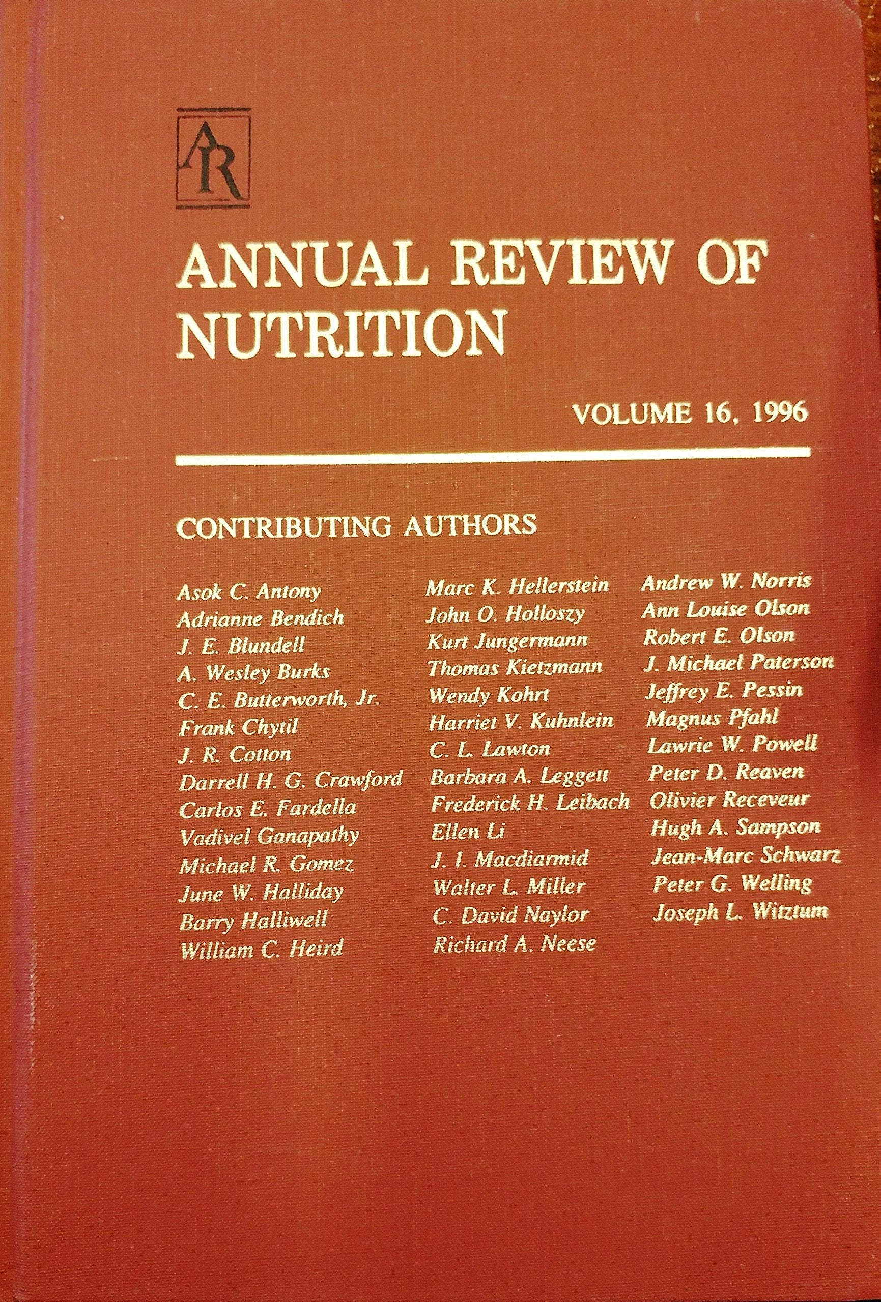 Annual Review of Nutrition: 1996 (16),Used