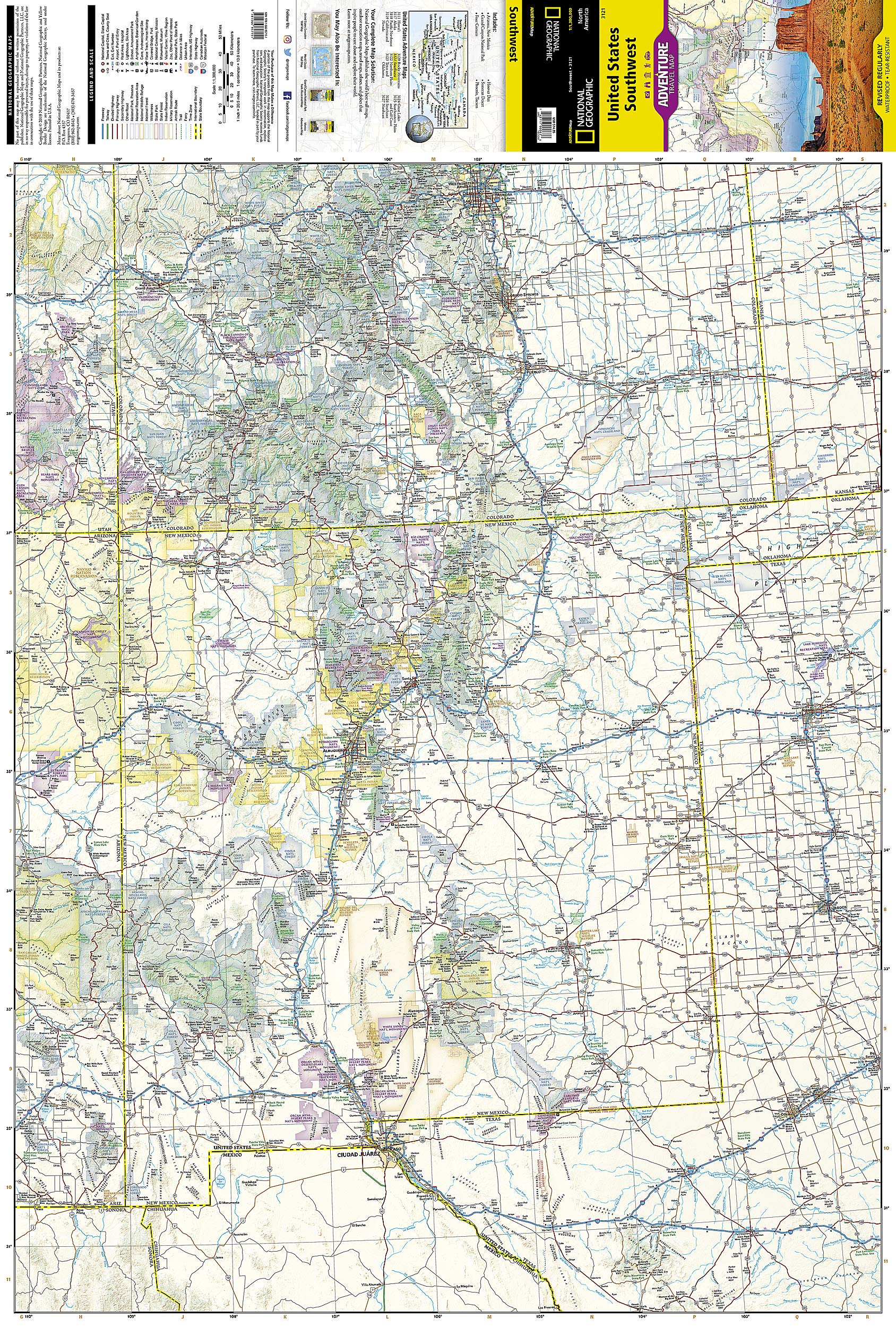 United States, Southwest Map (National Geographic Adventure Map, 3121),New